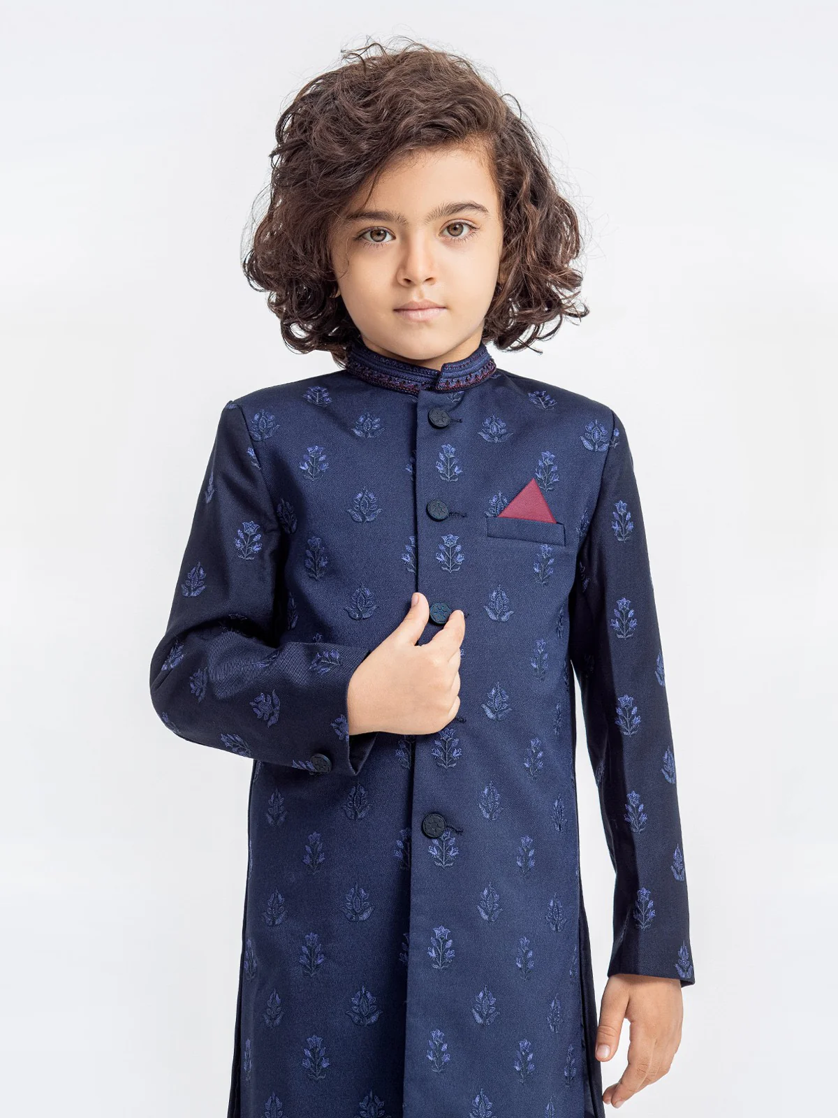 Boy's Navy Sherwani - EBTS22-34021 - Image 2