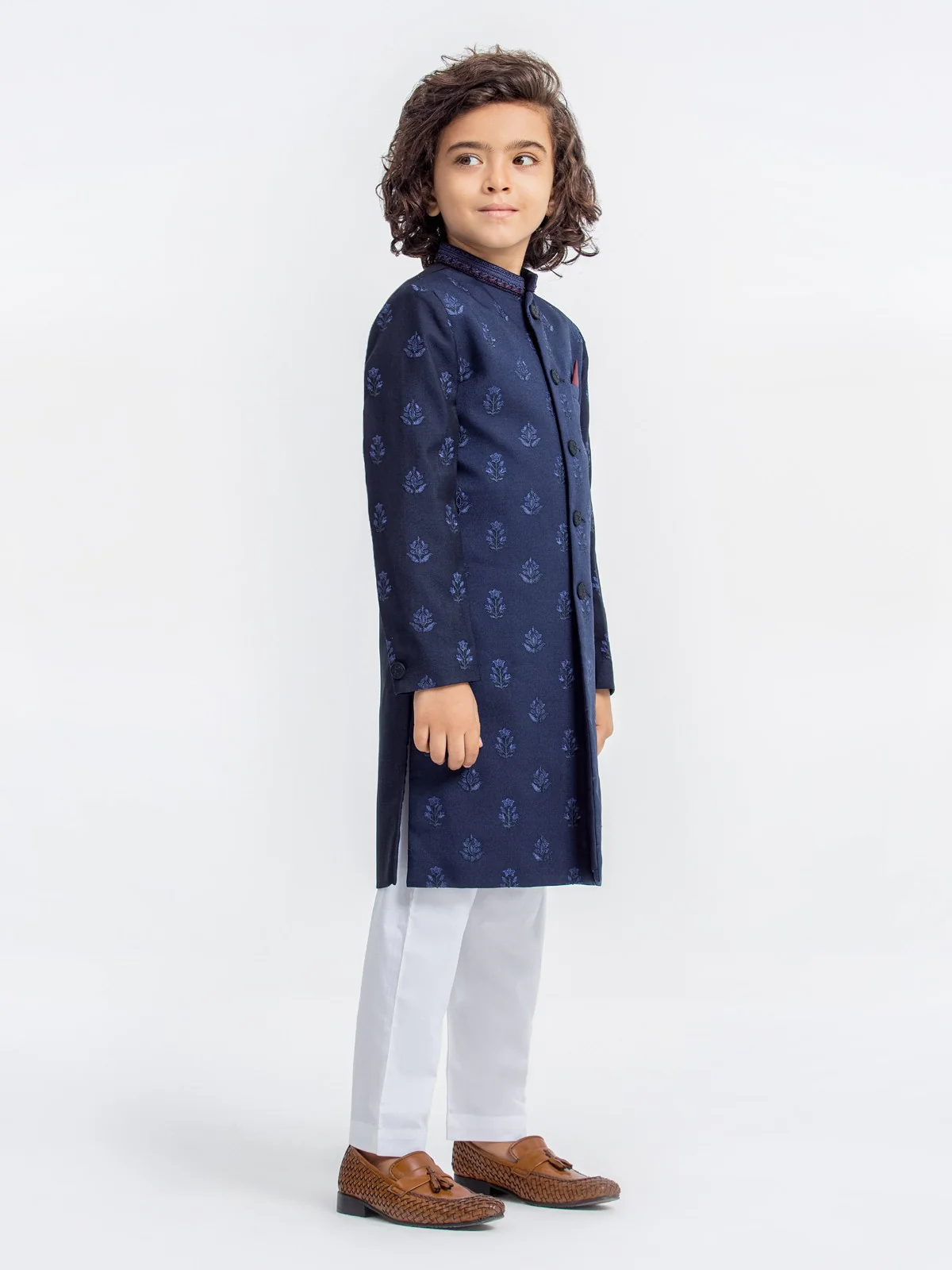 Boy's Navy Sherwani - EBTS22-34021 - Image 3