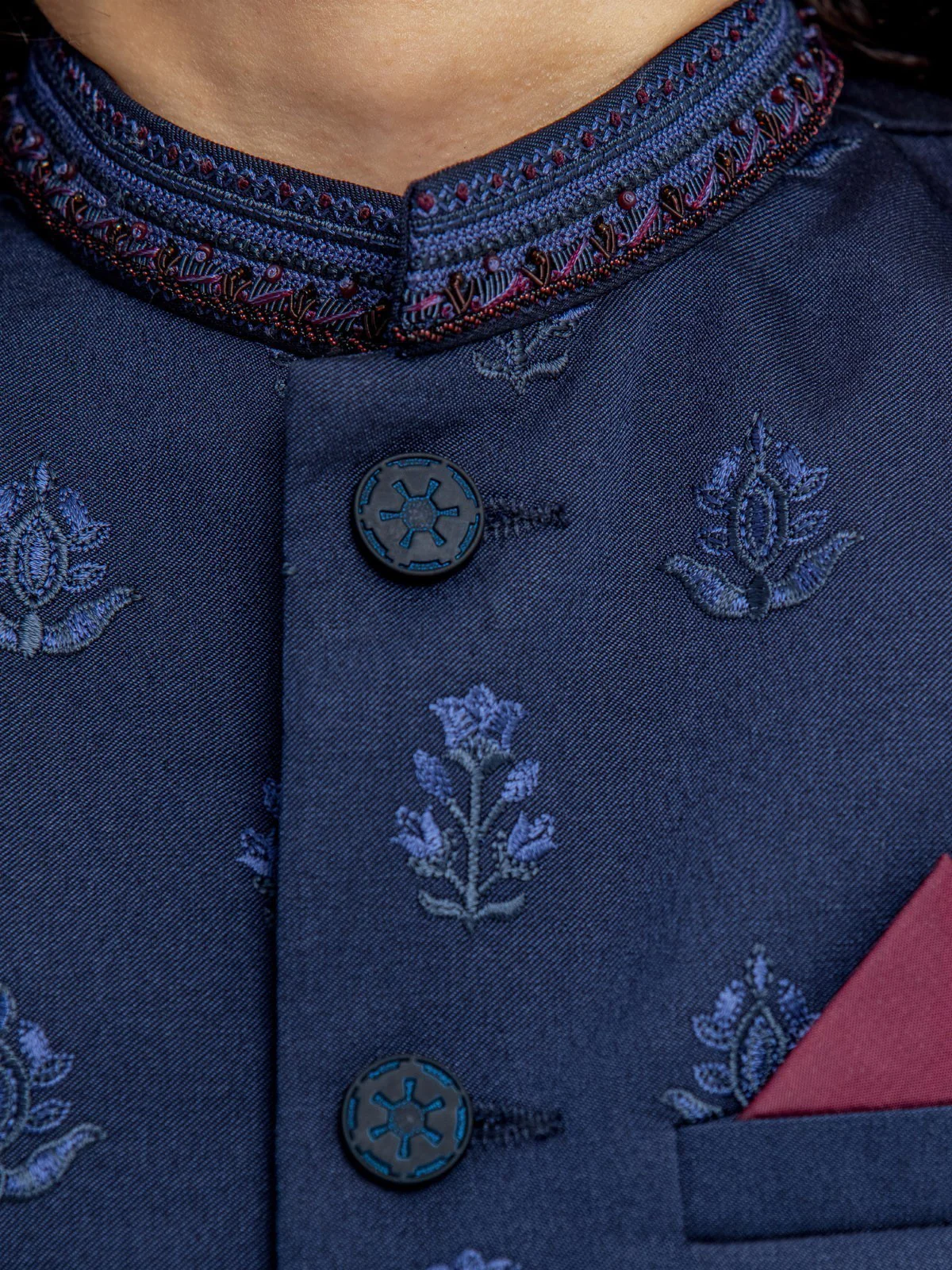 Boy's Navy Sherwani - EBTS22-34021 - Image 4
