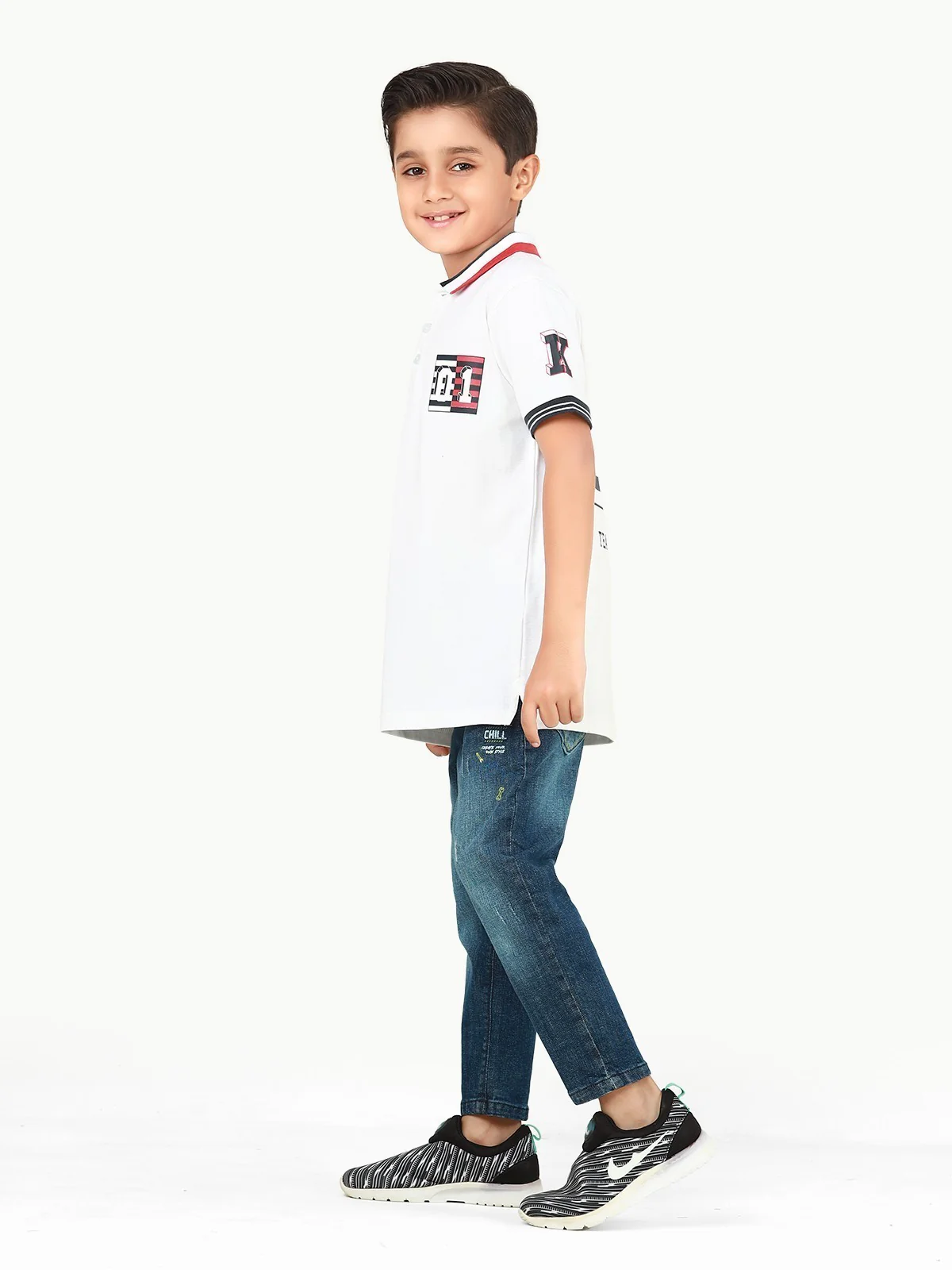 Boy's Navy & White Polo Shirt - EBTPS22-011 - Image 3