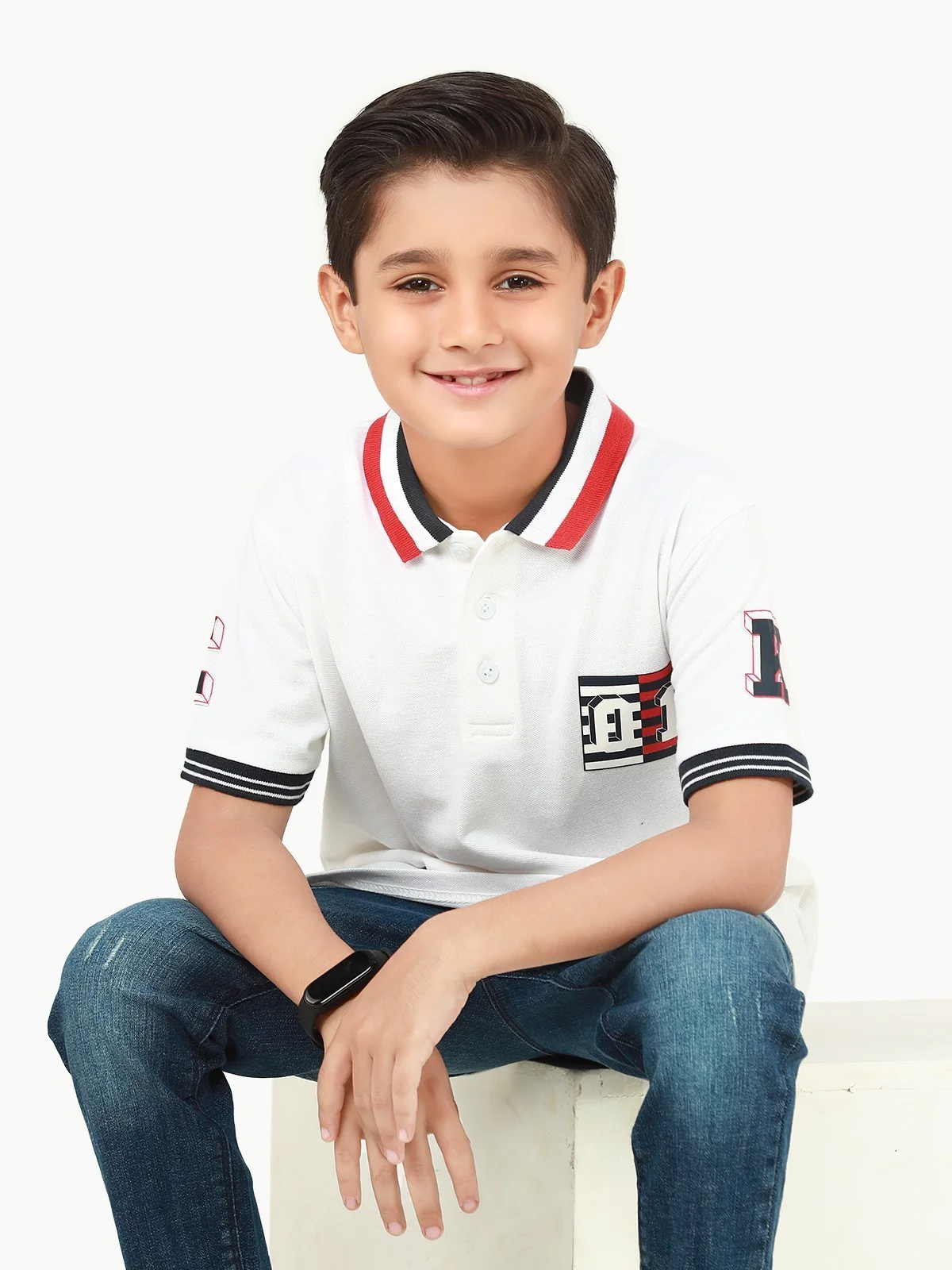 Boy's Navy & White Polo Shirt - EBTPS22-011 - Image 8