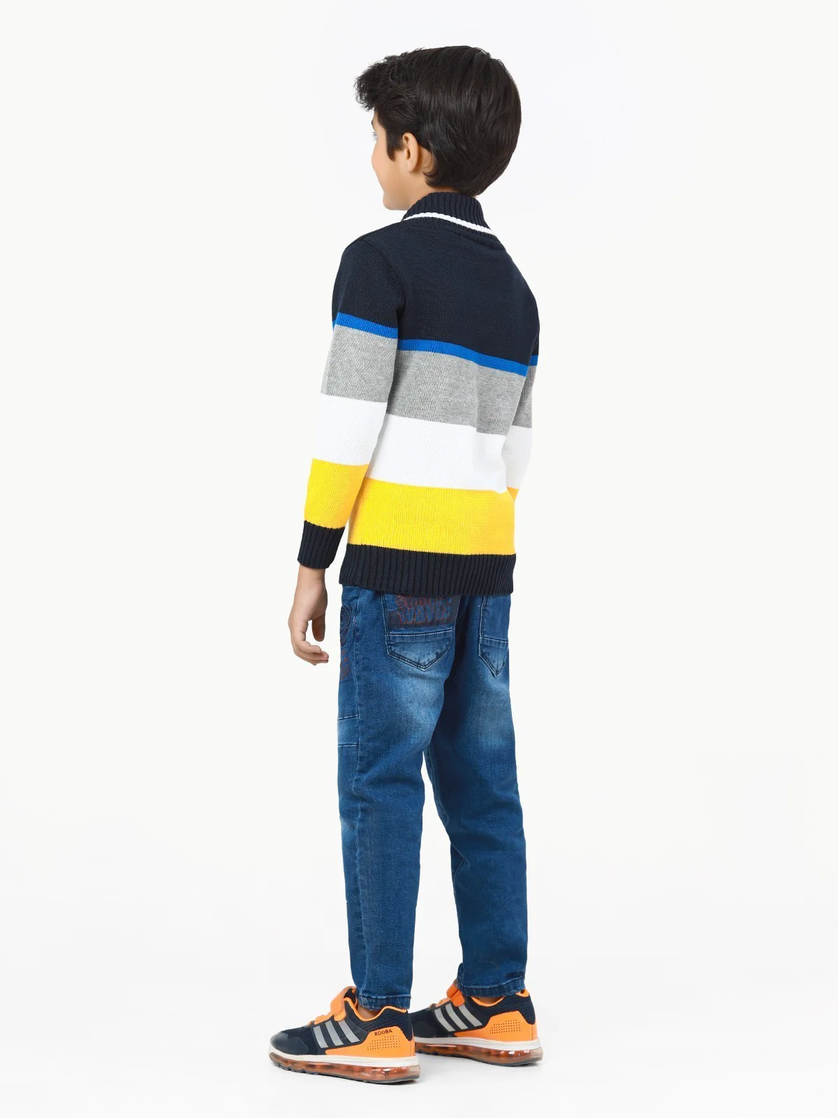 Boy's Navy & Yellow Sweater - EBTSWT22-007 - Image 6