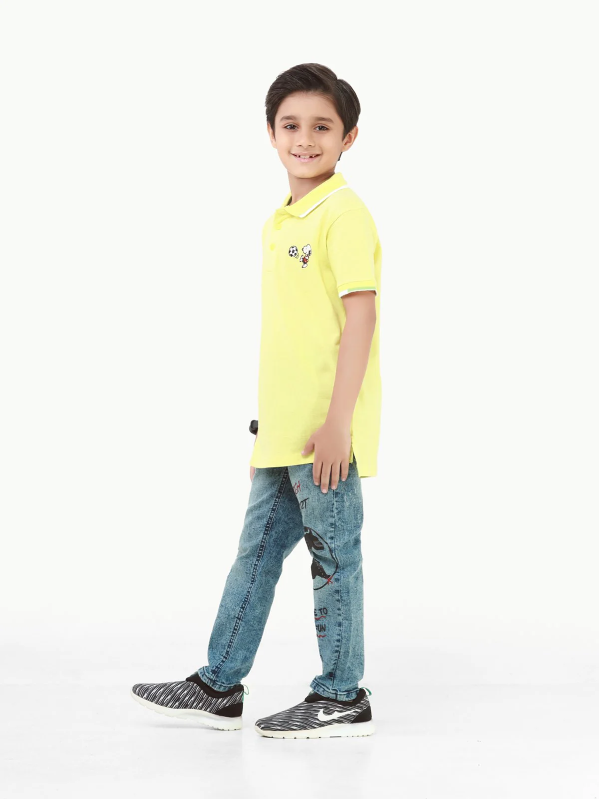 Boy's Neon Yellow Polo Shirt - EBTPS22-022 - Image 4