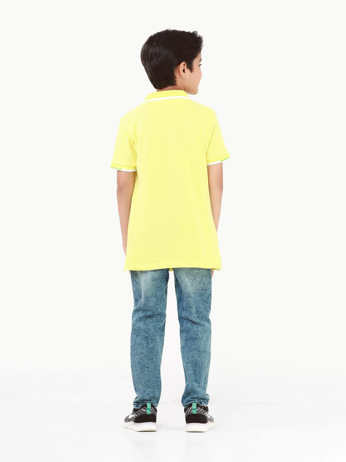 Boy's Neon Yellow Polo Shirt - EBTPS22-022 - Image 6