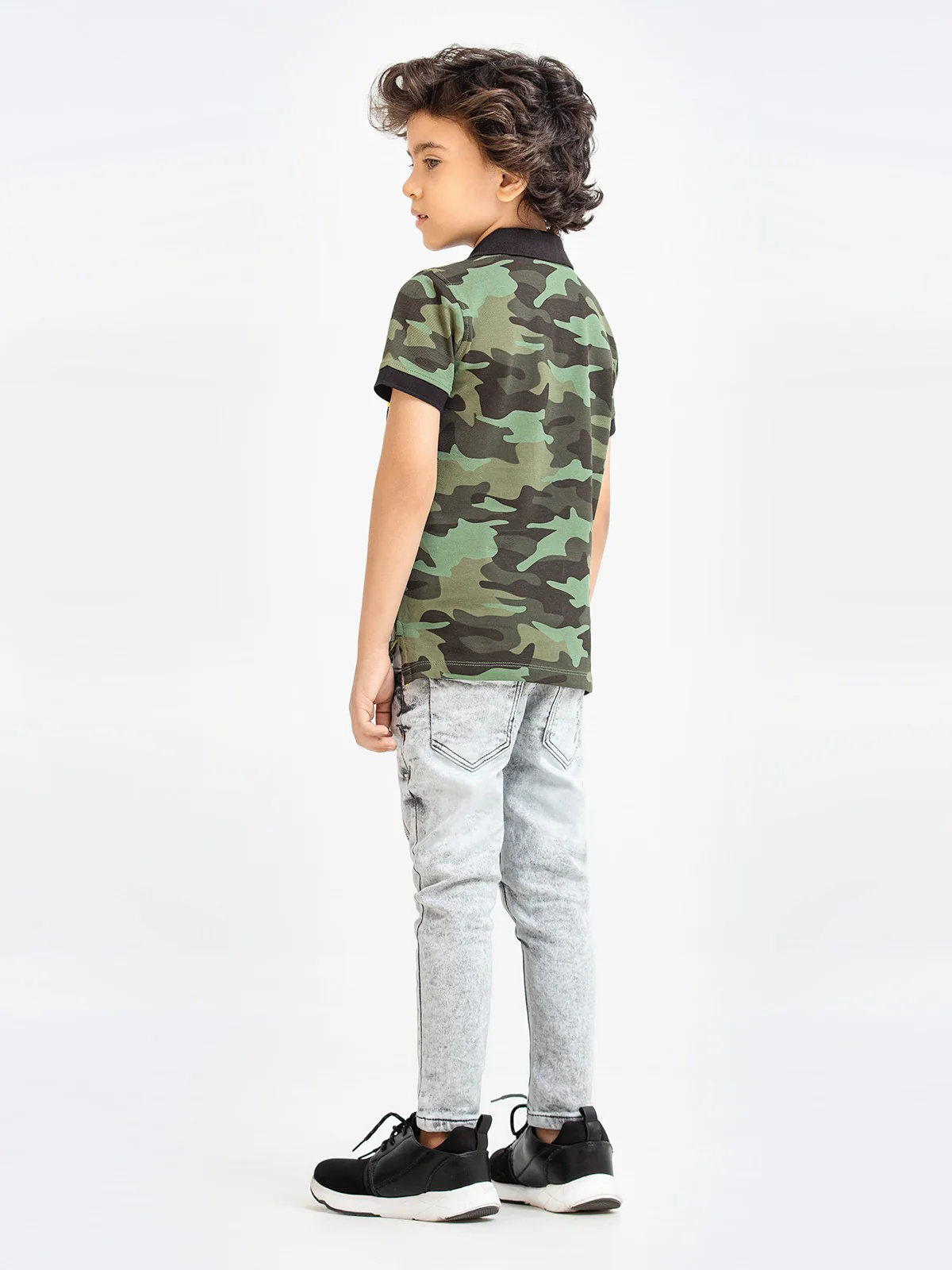 Boy's Olive Green Polo Shirt - EBTPS23-009 - Image 4