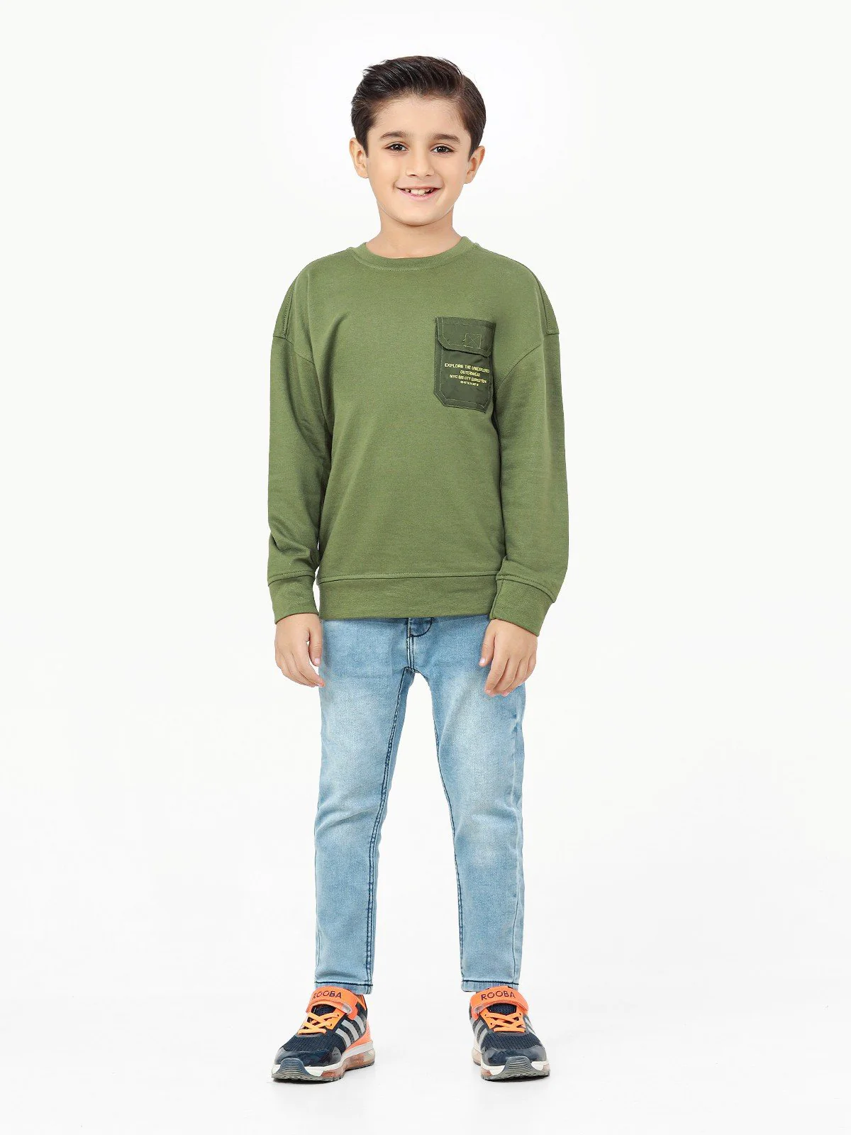 Boy's Olive Green Sweatshirt - EBTSS22-009 - Image 2
