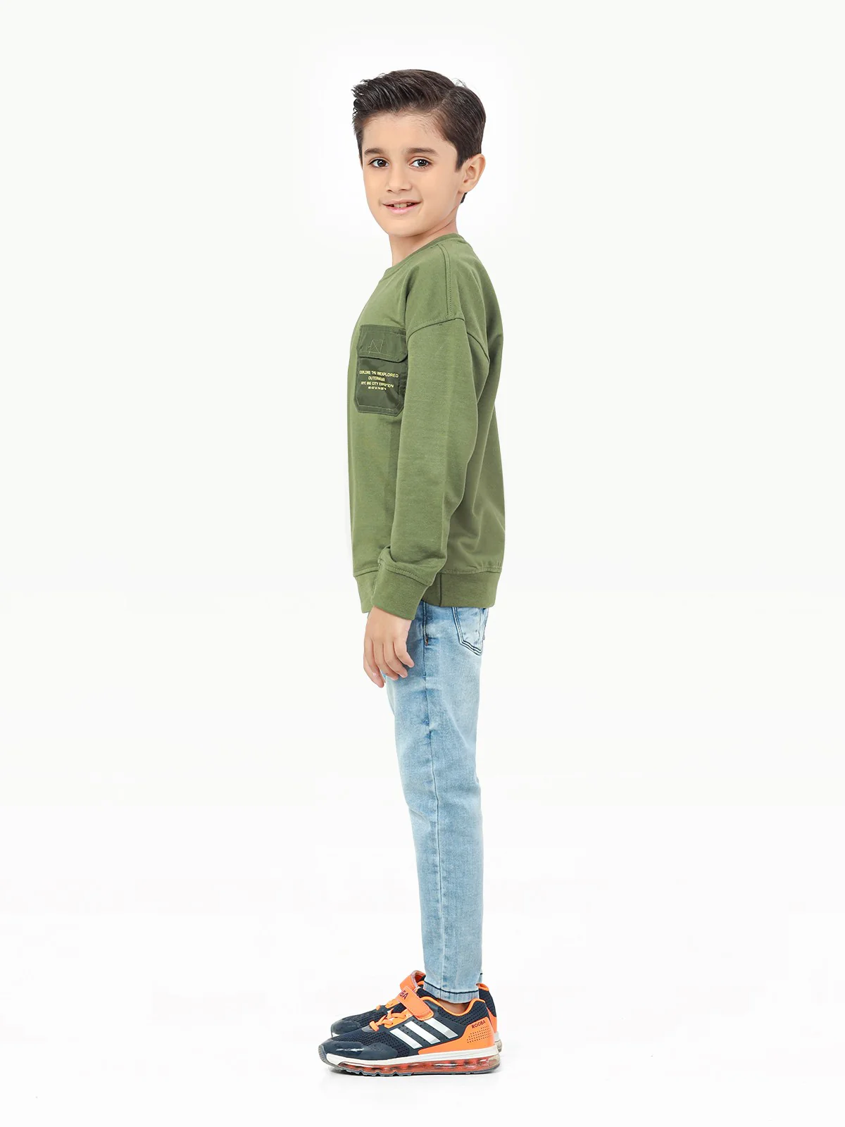 Boy's Olive Green Sweatshirt - EBTSS22-009 - Image 3