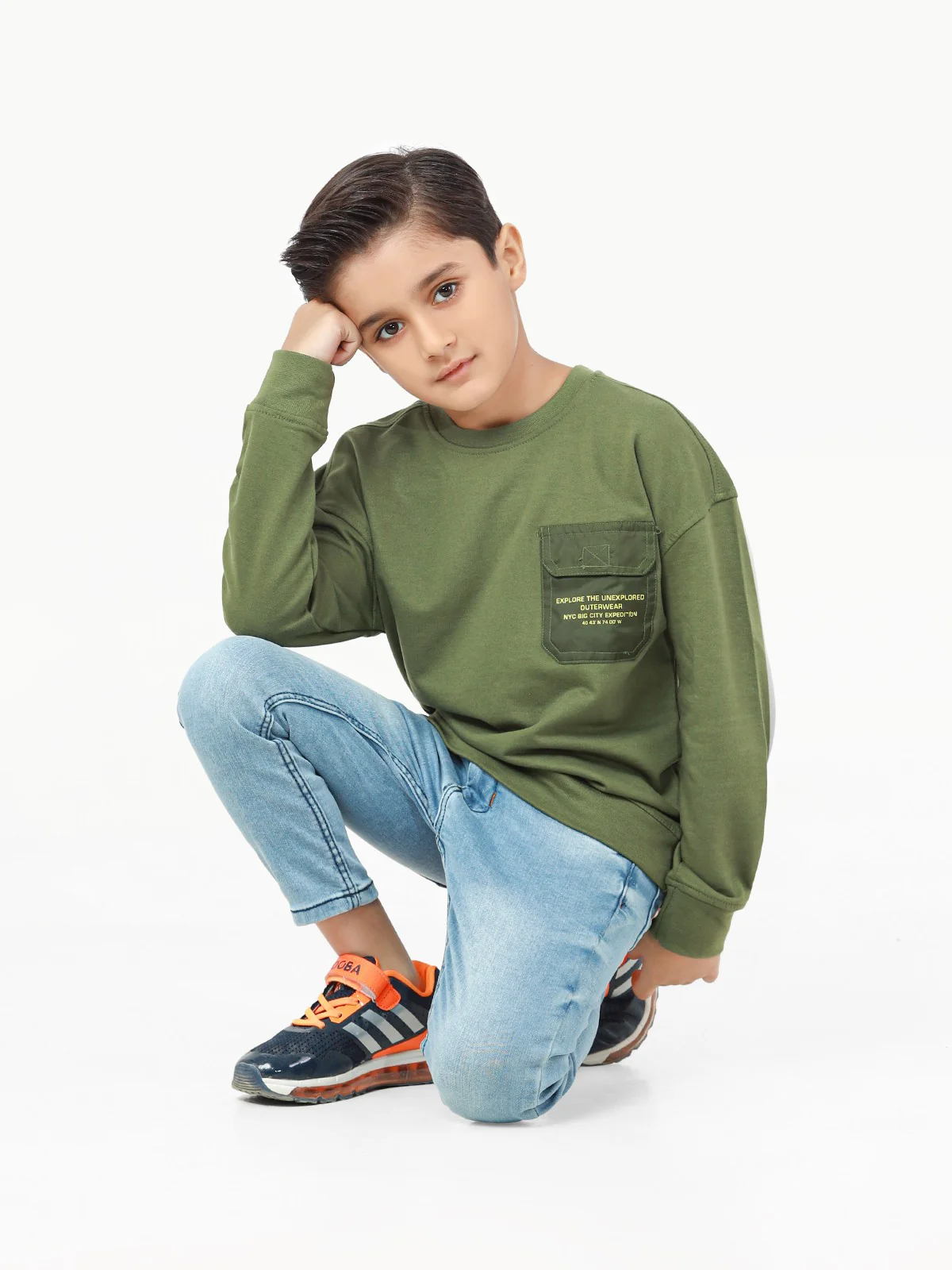 Boy's Olive Green Sweatshirt - EBTSS22-009 - Image 4