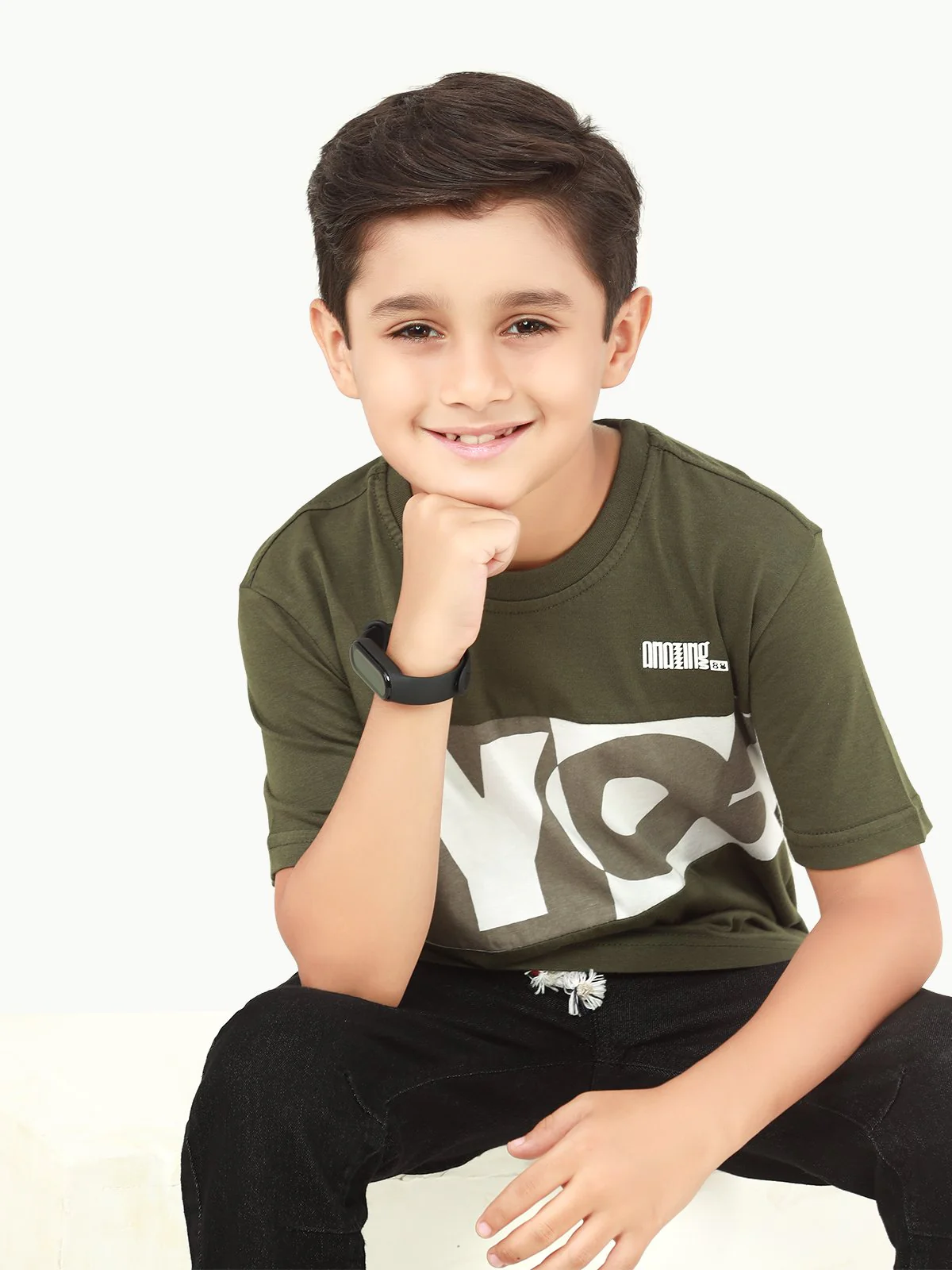 Boy's Olive Green T-Shirt - EBTTS22-011 - Image 3