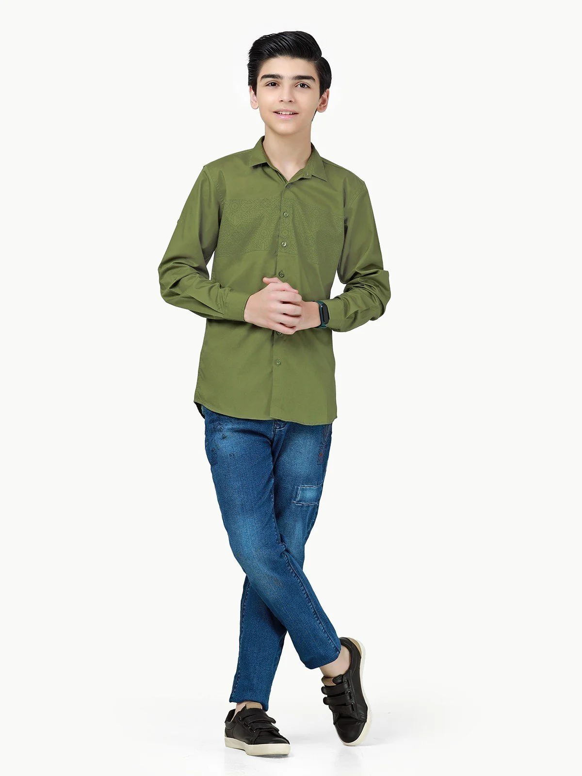 Boy's Olive Shirt - EBTS22-27437 - Image 2