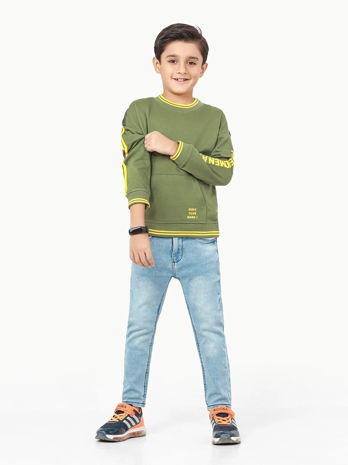 Boy's Olive Sweatshirt - EBTSS22-011 - Image 2