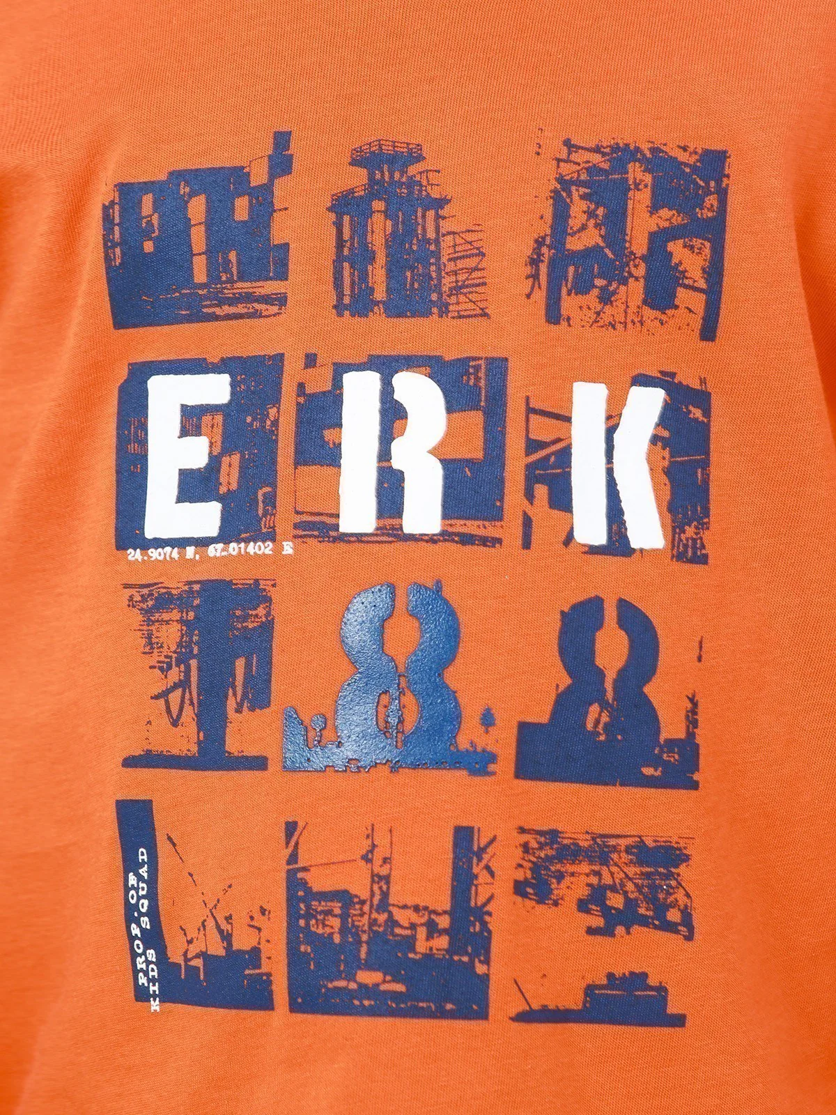 Boy's Orange & Grey Full Sleeve T-Shirt - EBTGF22-017 - Image 5