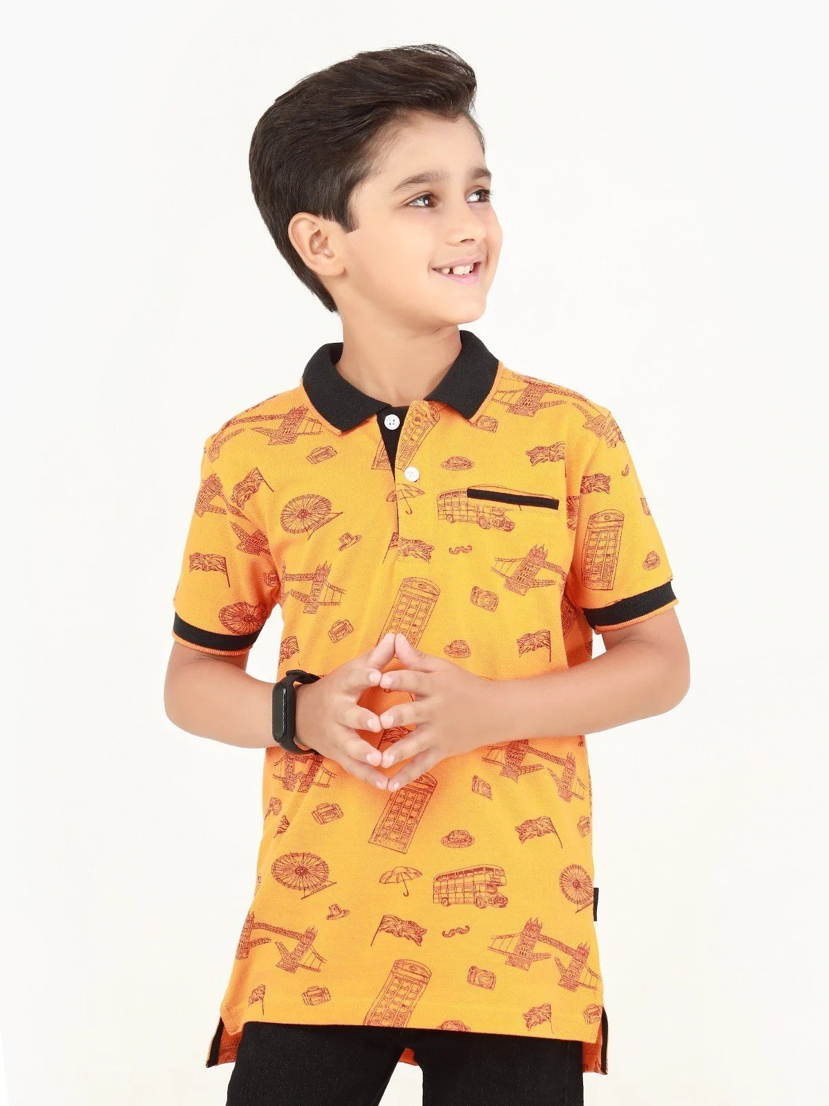 Boy's Orange Polo Shirt - EBTPS22-007