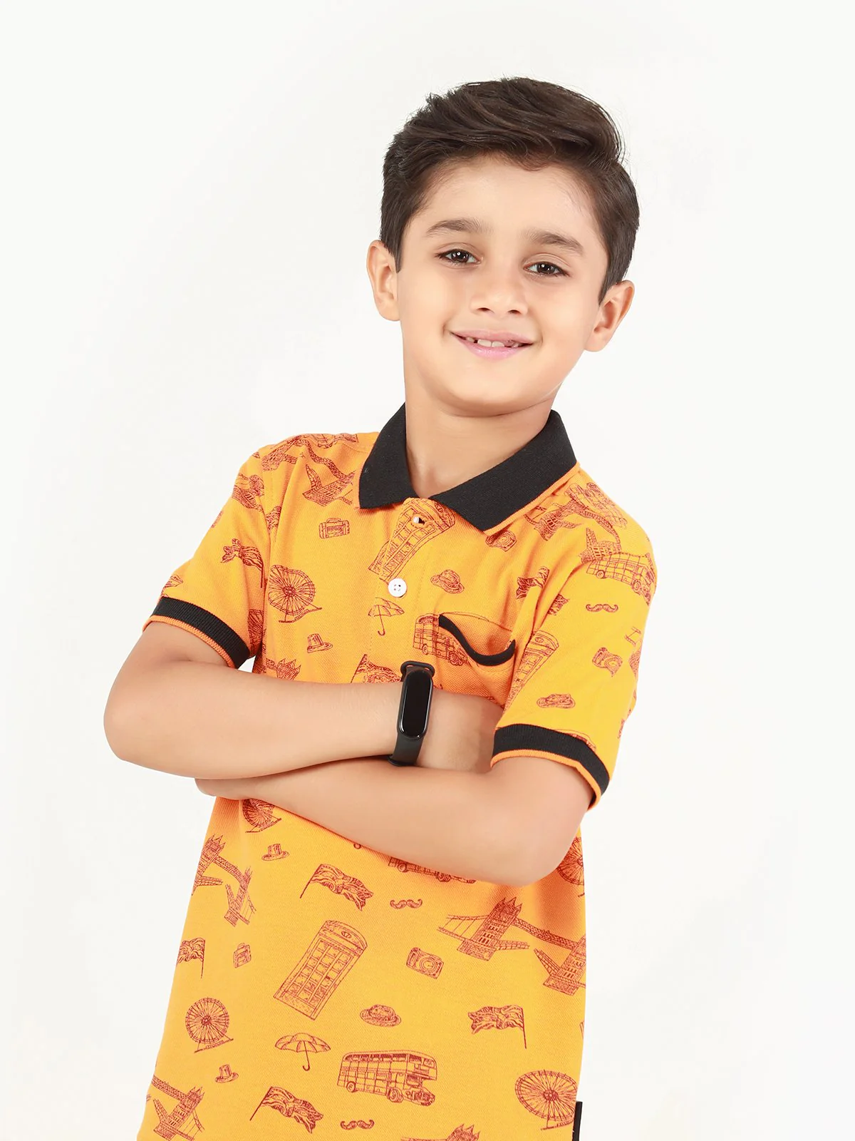 Boy's Orange Polo Shirt - EBTPS22-007 - Image 3