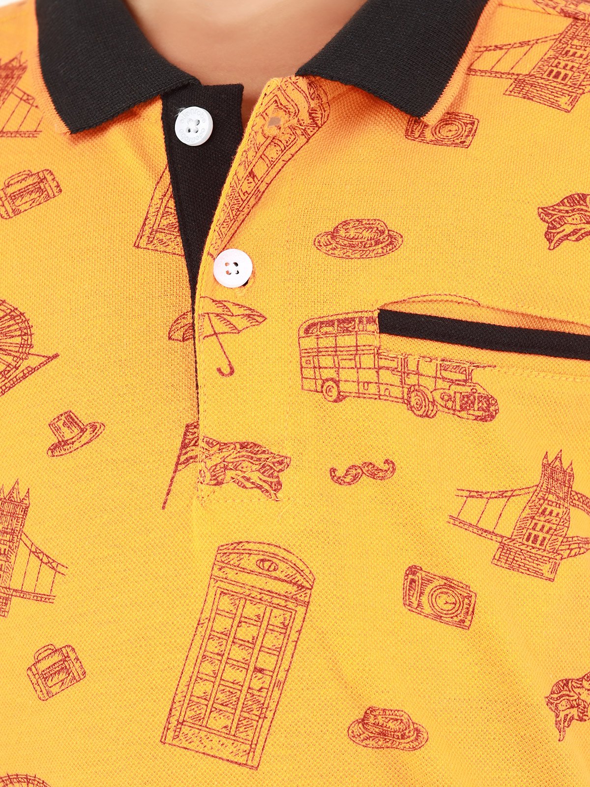 Boy's Orange Polo Shirt - EBTPS22-007 - Image 4
