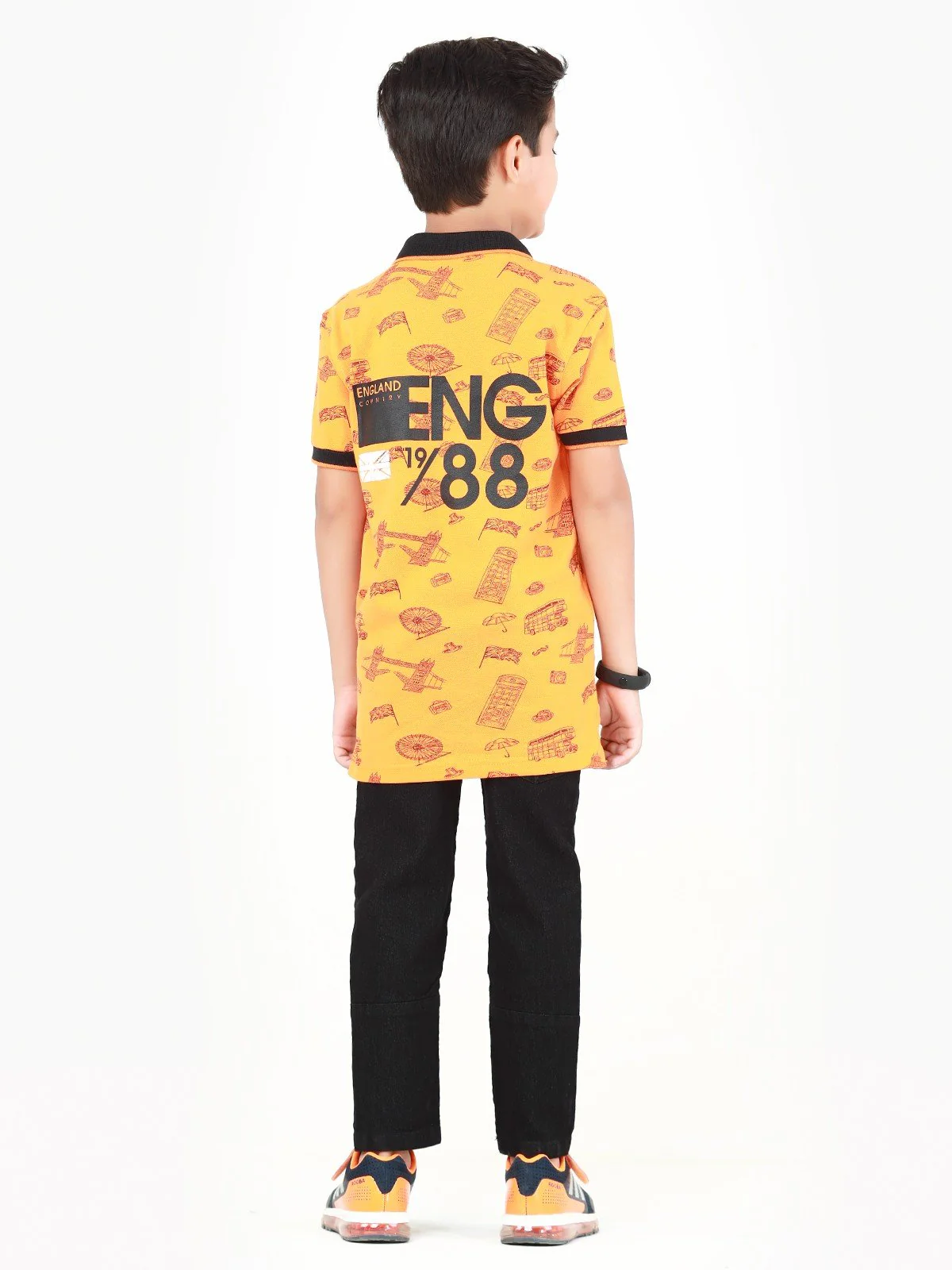 Boy's Orange Polo Shirt - EBTPS22-007 - Image 6