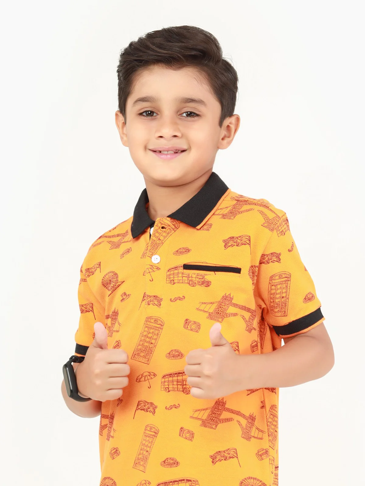 Boy's Orange Polo Shirt - EBTPS22-007 - Image 7