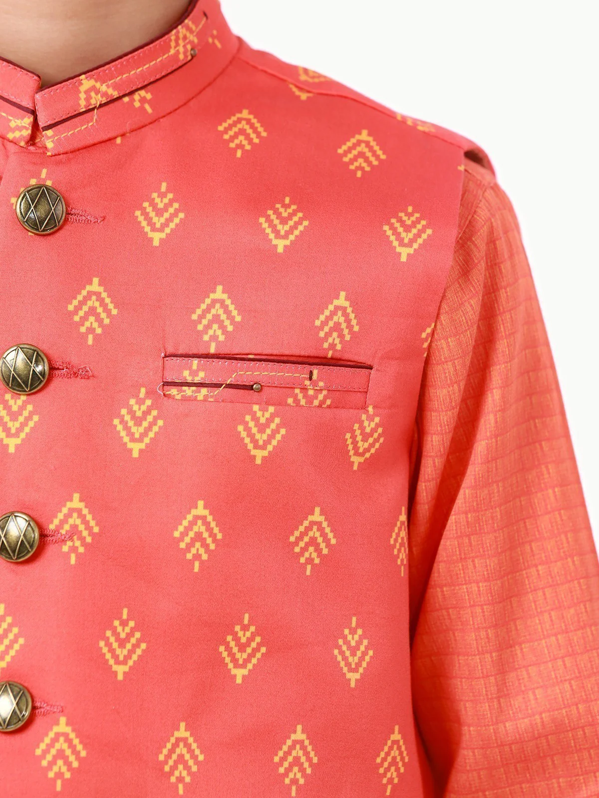 Boy's Orange Waist Coat Suit - EBTWCS22-25175 - Image 4