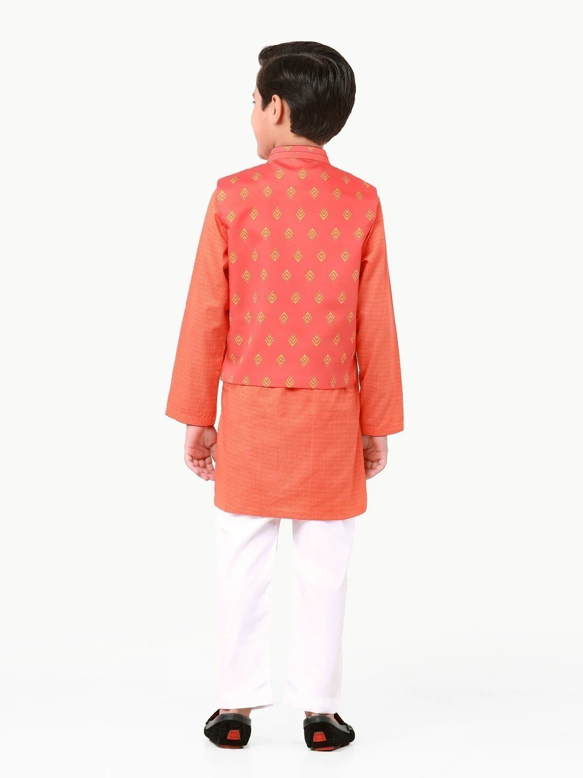 Boy's Orange Waist Coat Suit - EBTWCS22-25175 - Image 6