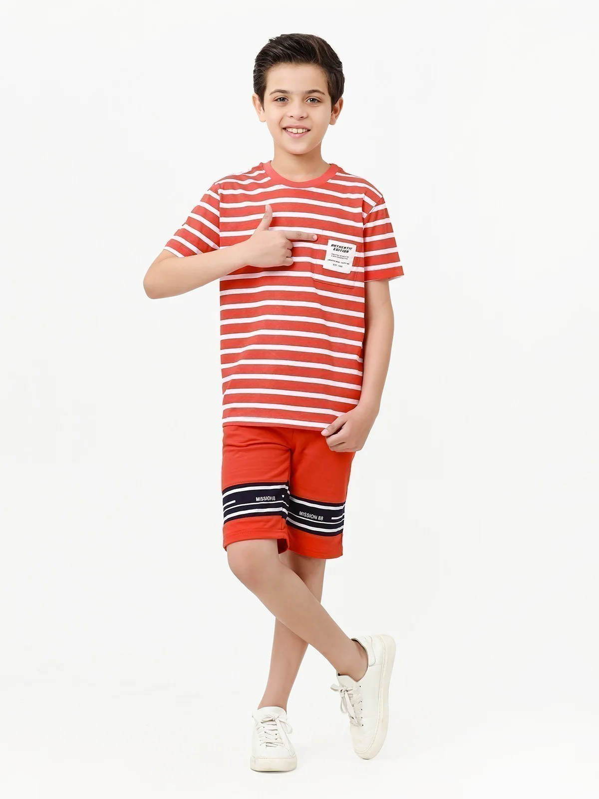 Boy's Orange & White T-Shirt - EBTTS23-014