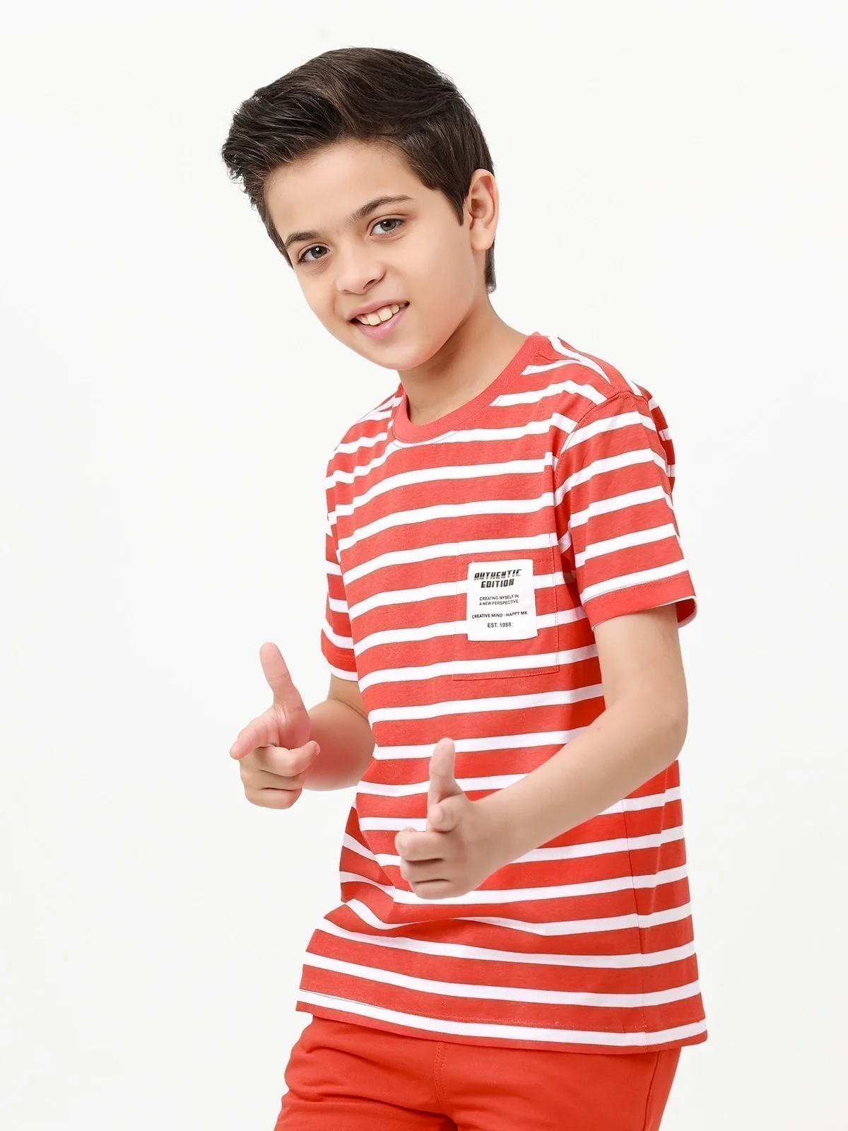 Boy's Orange & White T-Shirt - EBTTS23-014 - Image 2