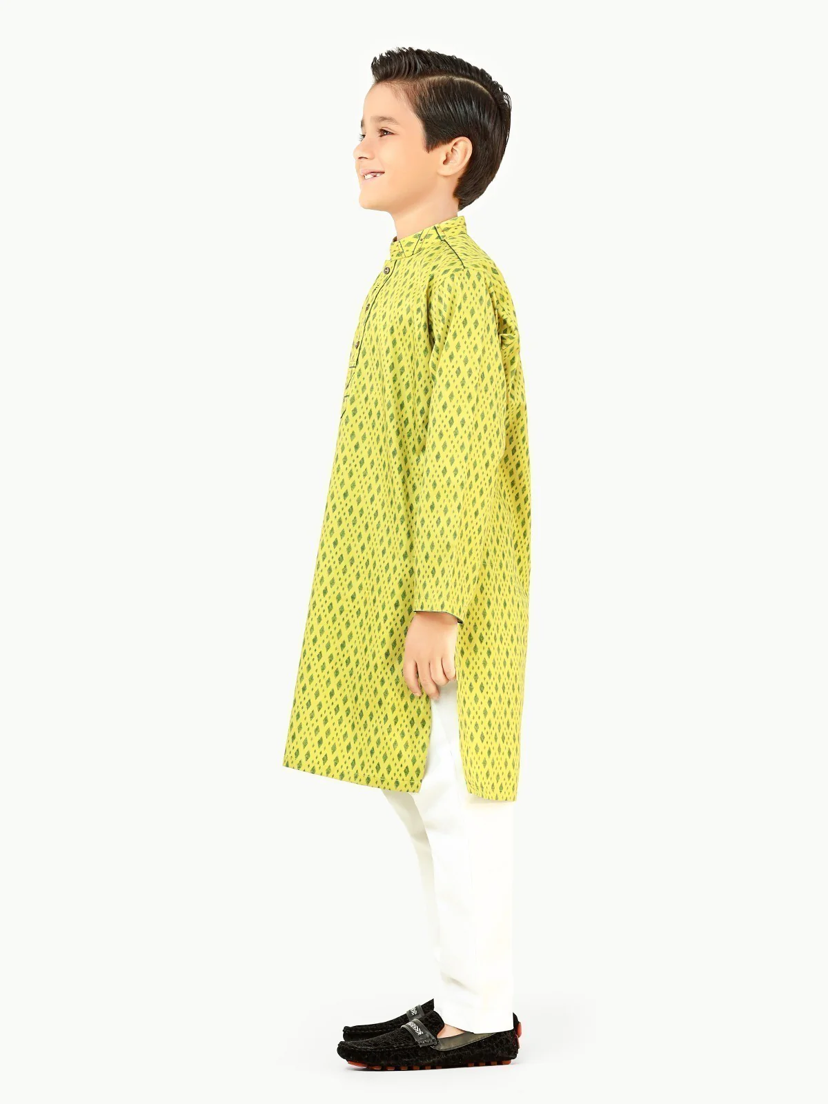 Boy's Parrot Green Kurta - EBTK22-3839 - Image 3