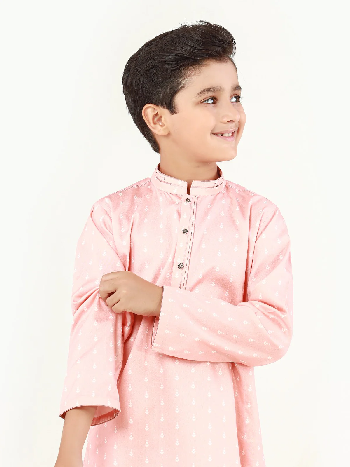 Boy's Peach Kurta - EBTK22-3843 - Image 2
