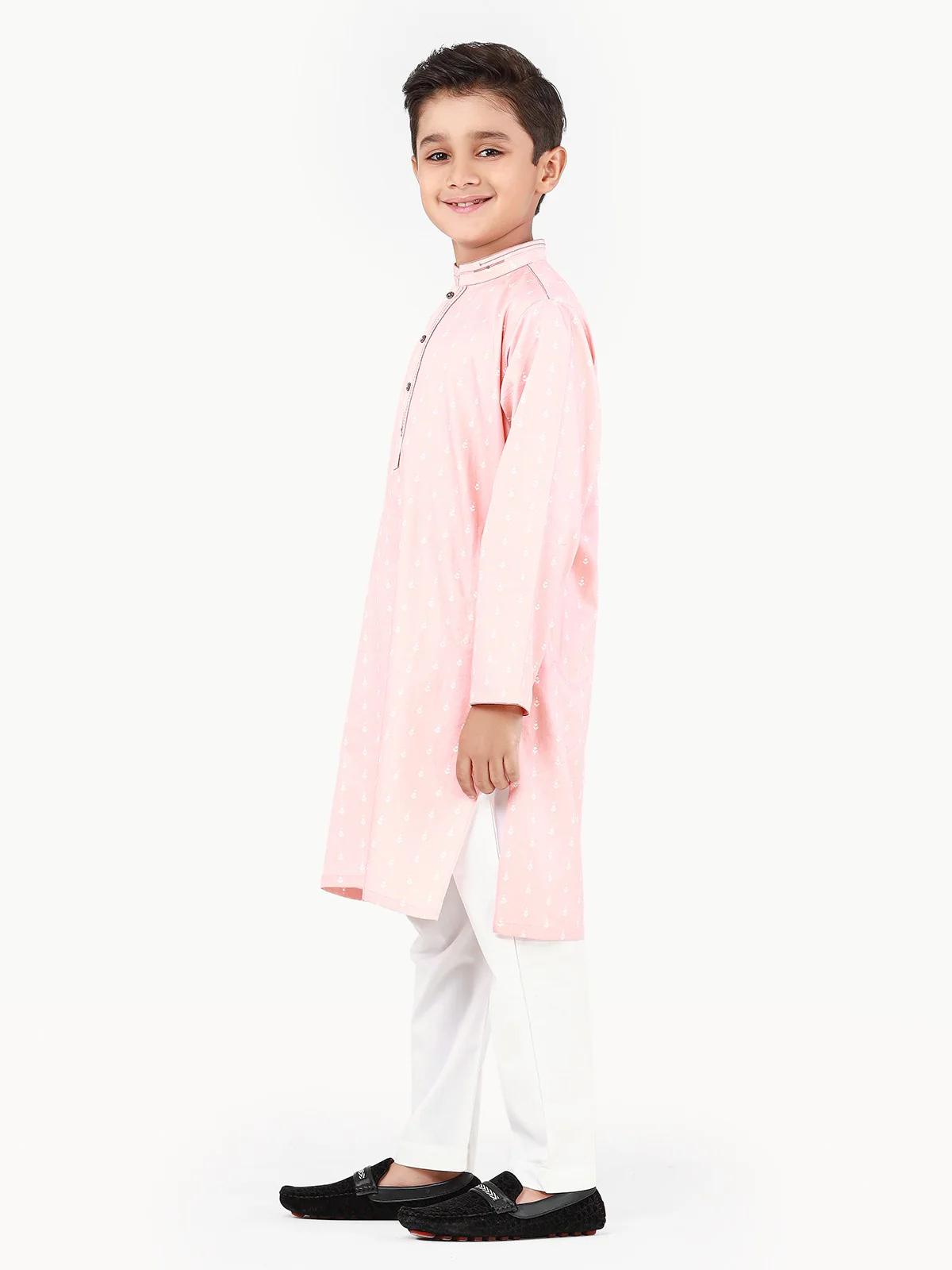 Boy's Peach Kurta - EBTK22-3843 - Image 4