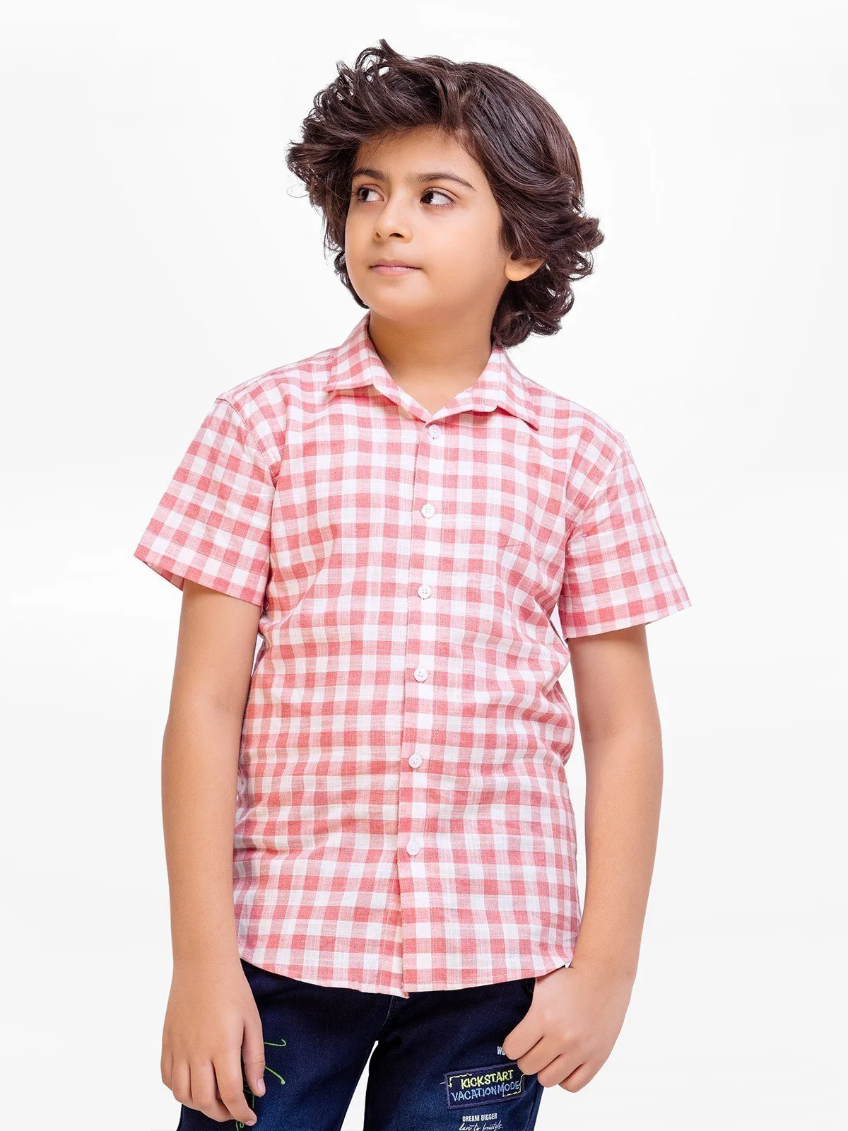 Boy's Peach & White Shirt - EBTS23-27493 - Image 3