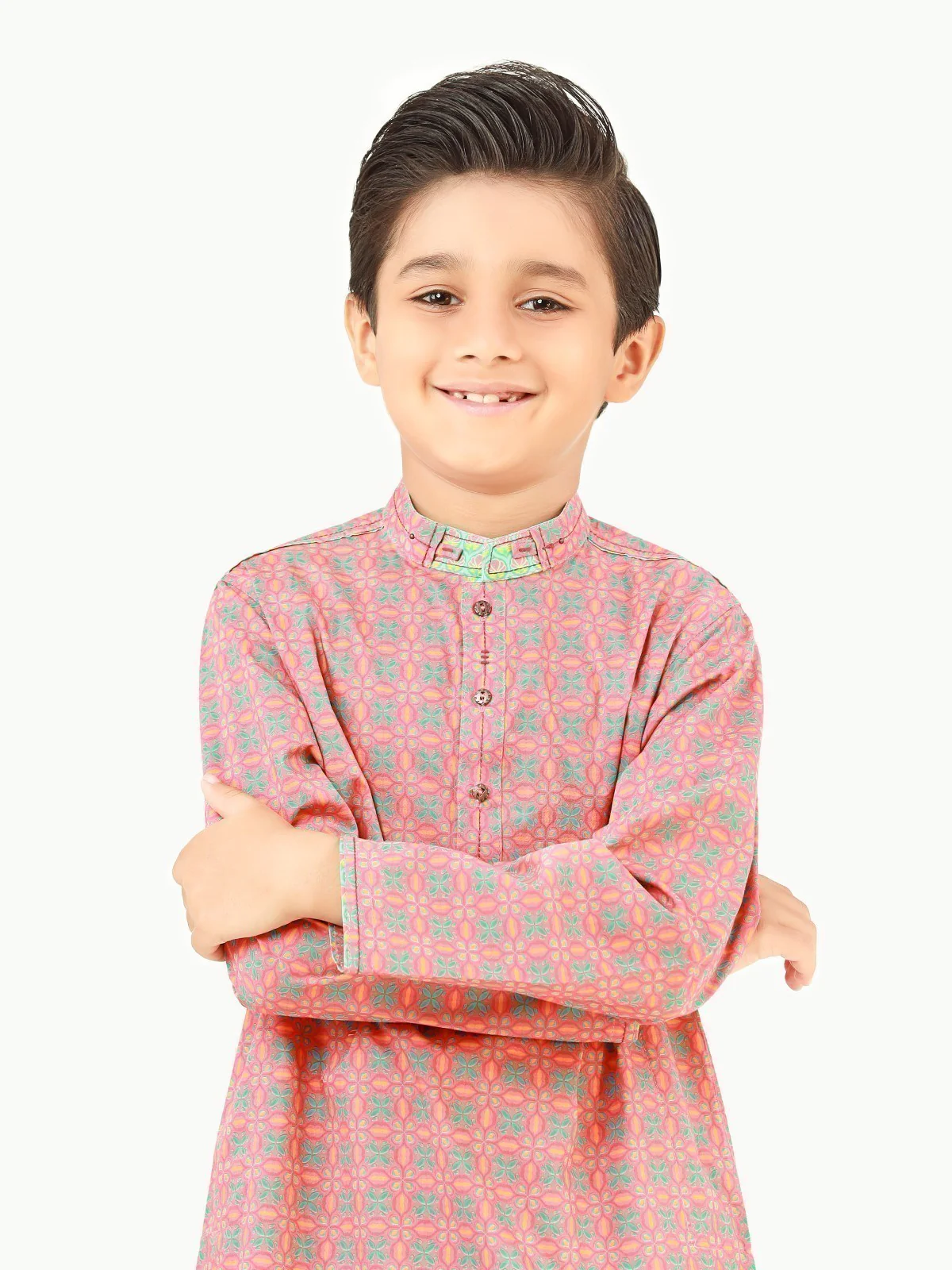 Boy's Pink Kurta - EBTK22-3825 - Image 2