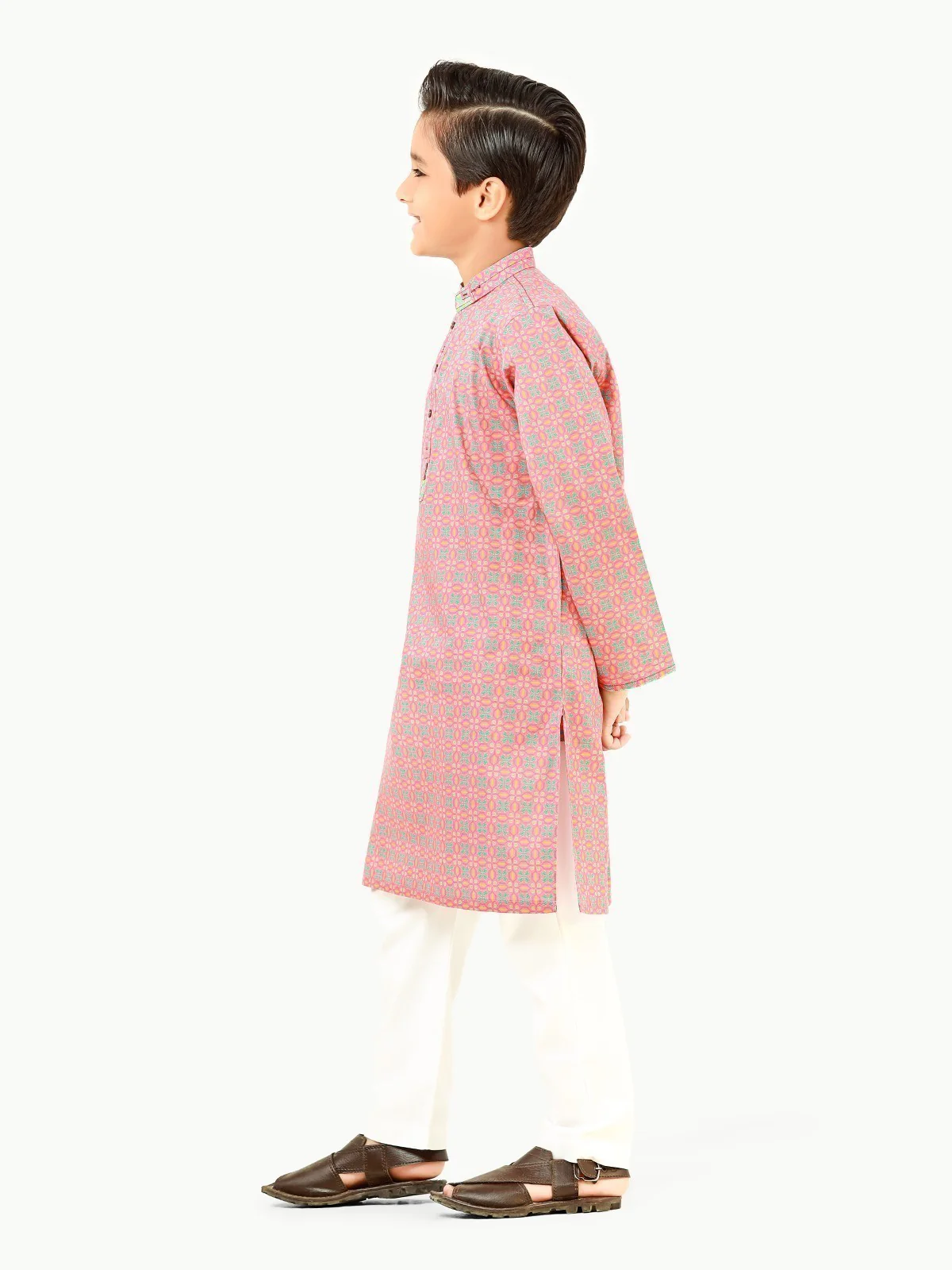 Boy's Pink Kurta - EBTK22-3825 - Image 4