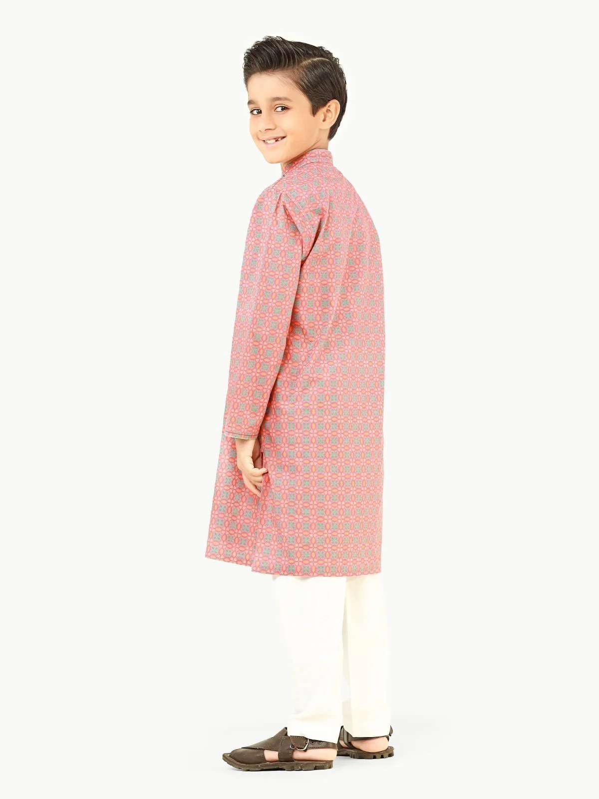 Boy's Pink Kurta - EBTK22-3825 - Image 6