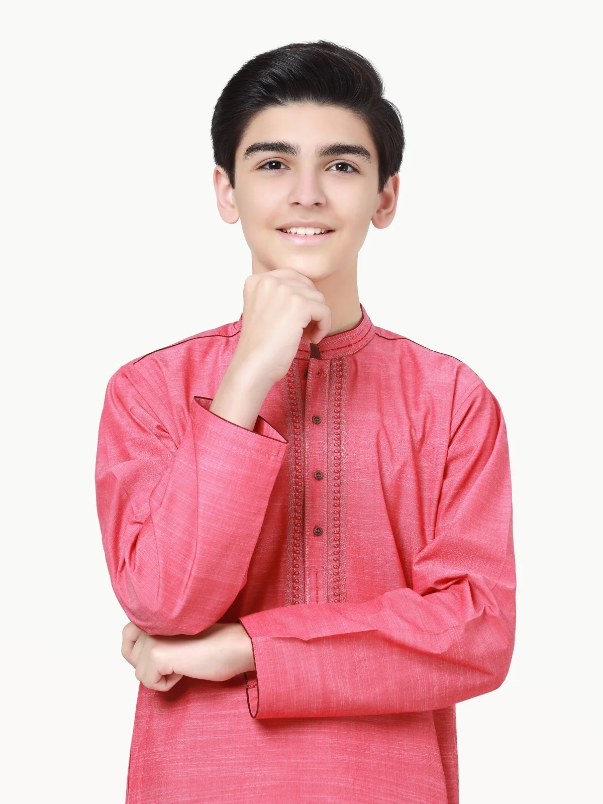 Boy's Pink Kurta - EBTK22-3849 - Image 2