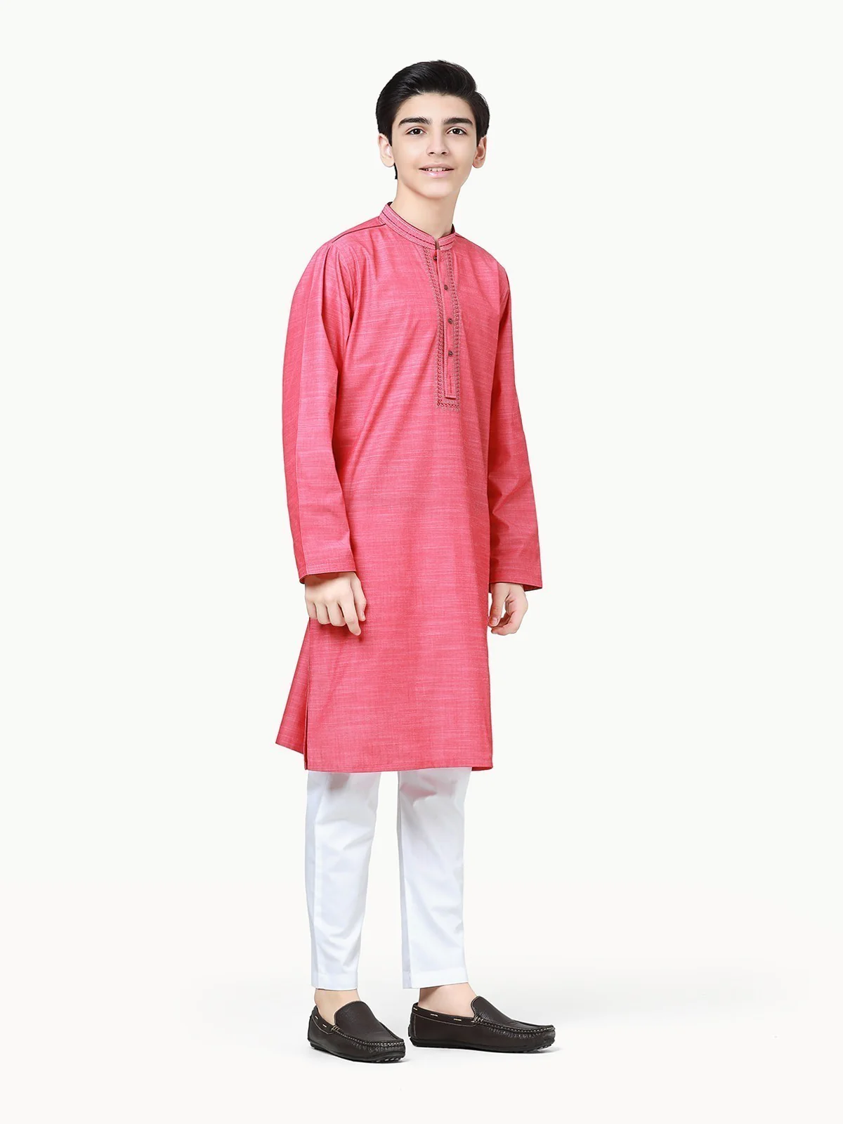Boy's Pink Kurta - EBTK22-3849 - Image 3