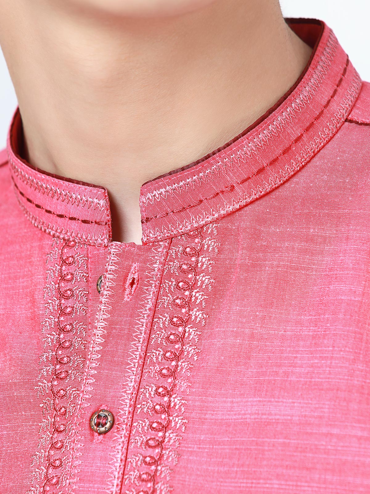 Boy's Pink Kurta - EBTK22-3849 - Image 4
