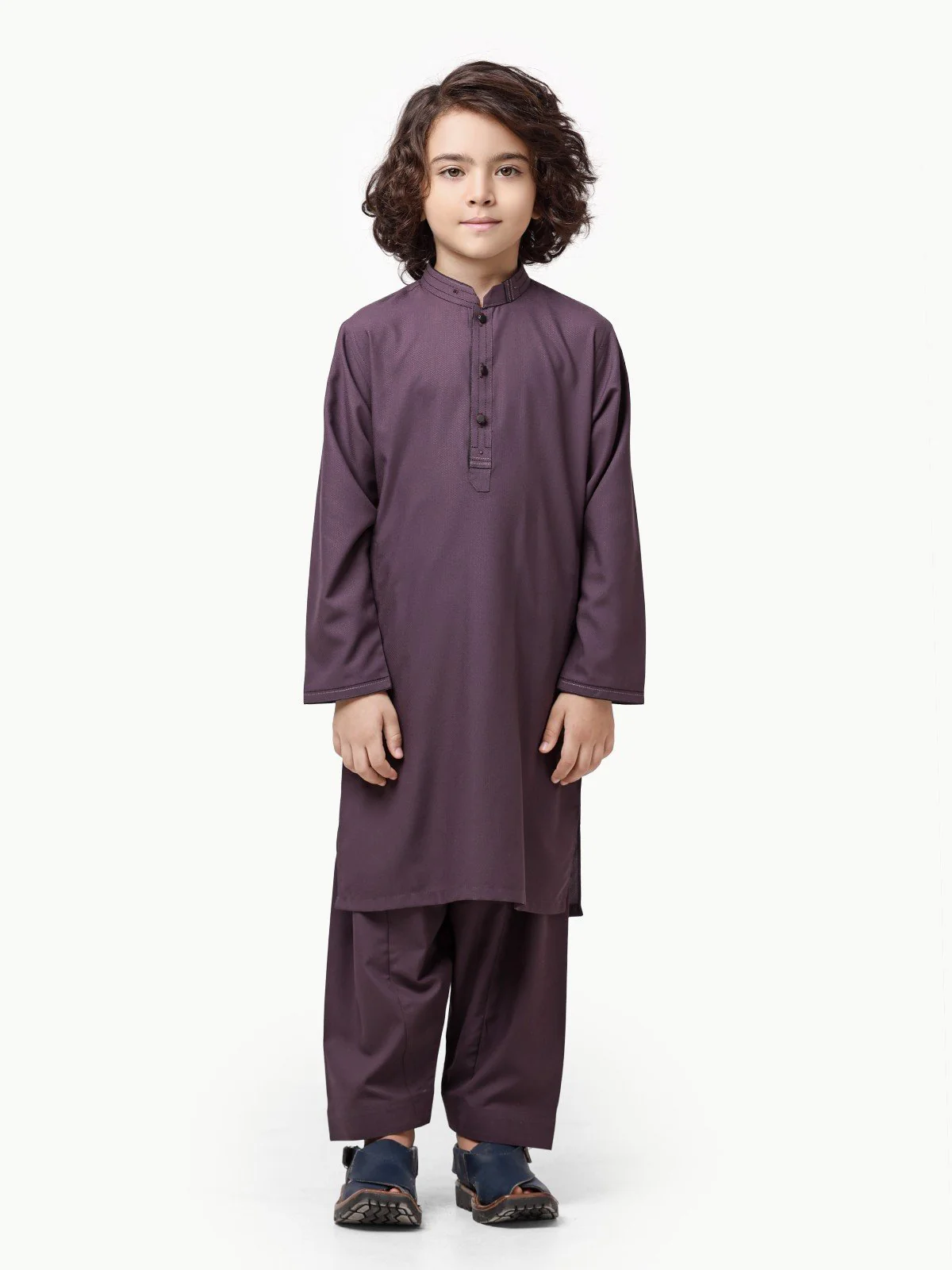 Boy's Plum Kurta Shalwar - EBTKS23-3872