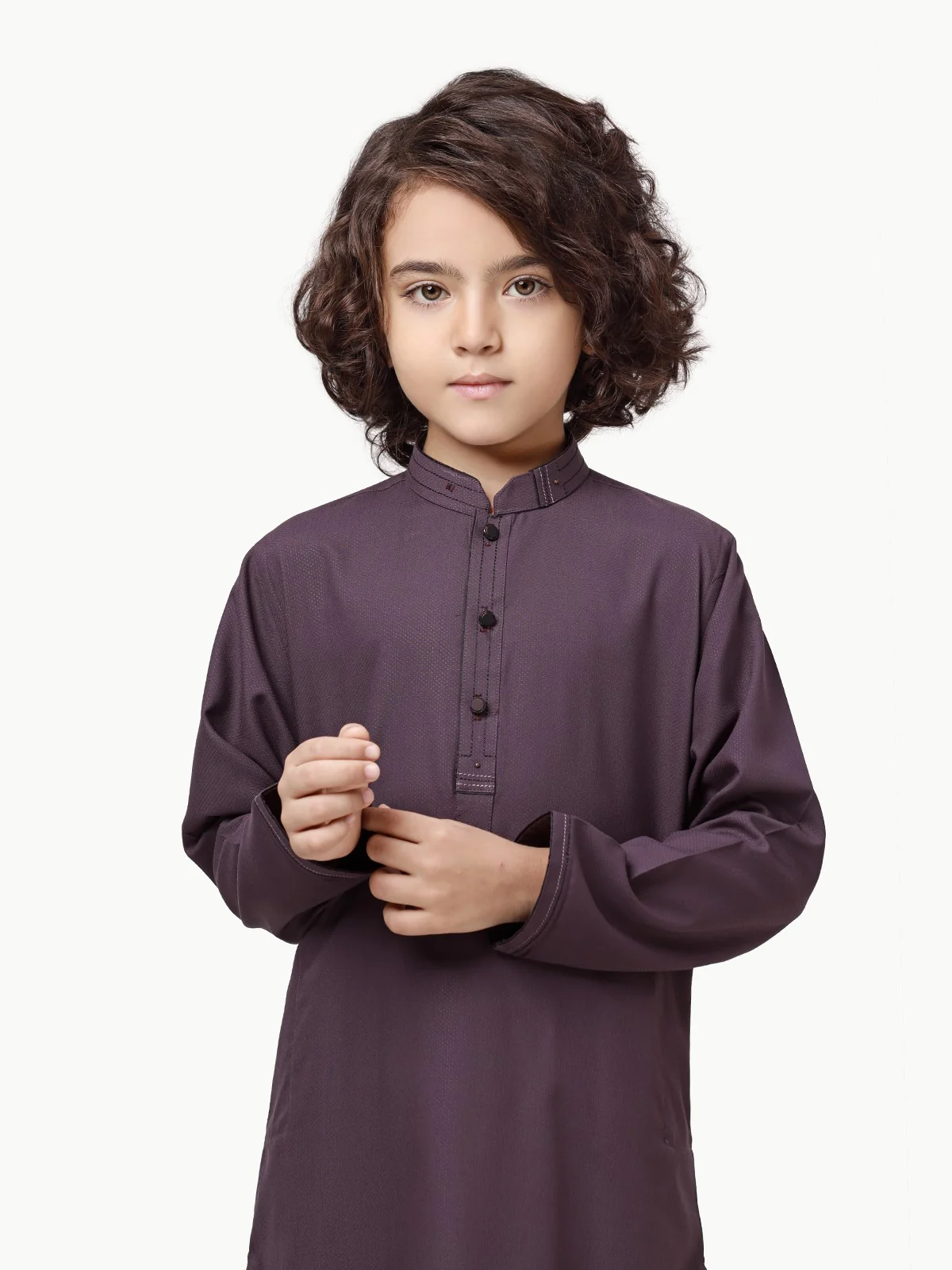 Boy's Plum Kurta Shalwar - EBTKS23-3872 - Image 2