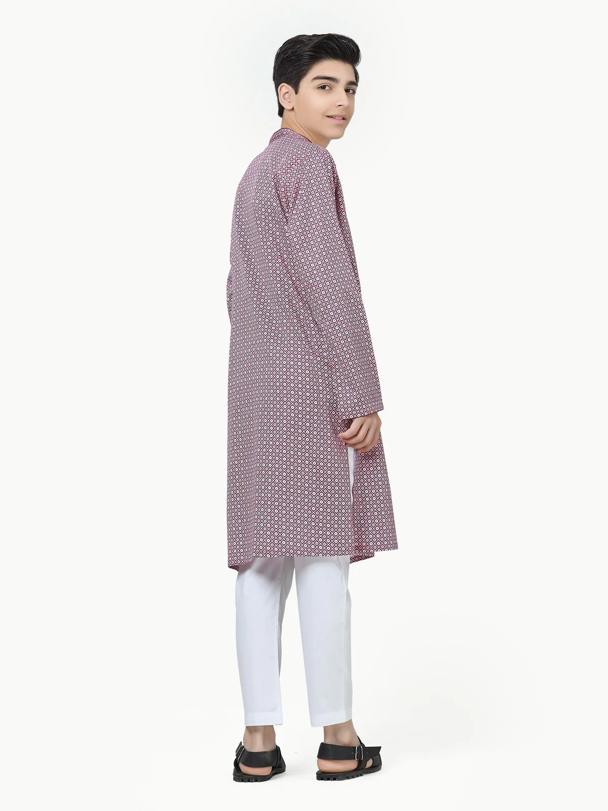 Boy's Purple Kurta - EBTK23-3837 - Image 6