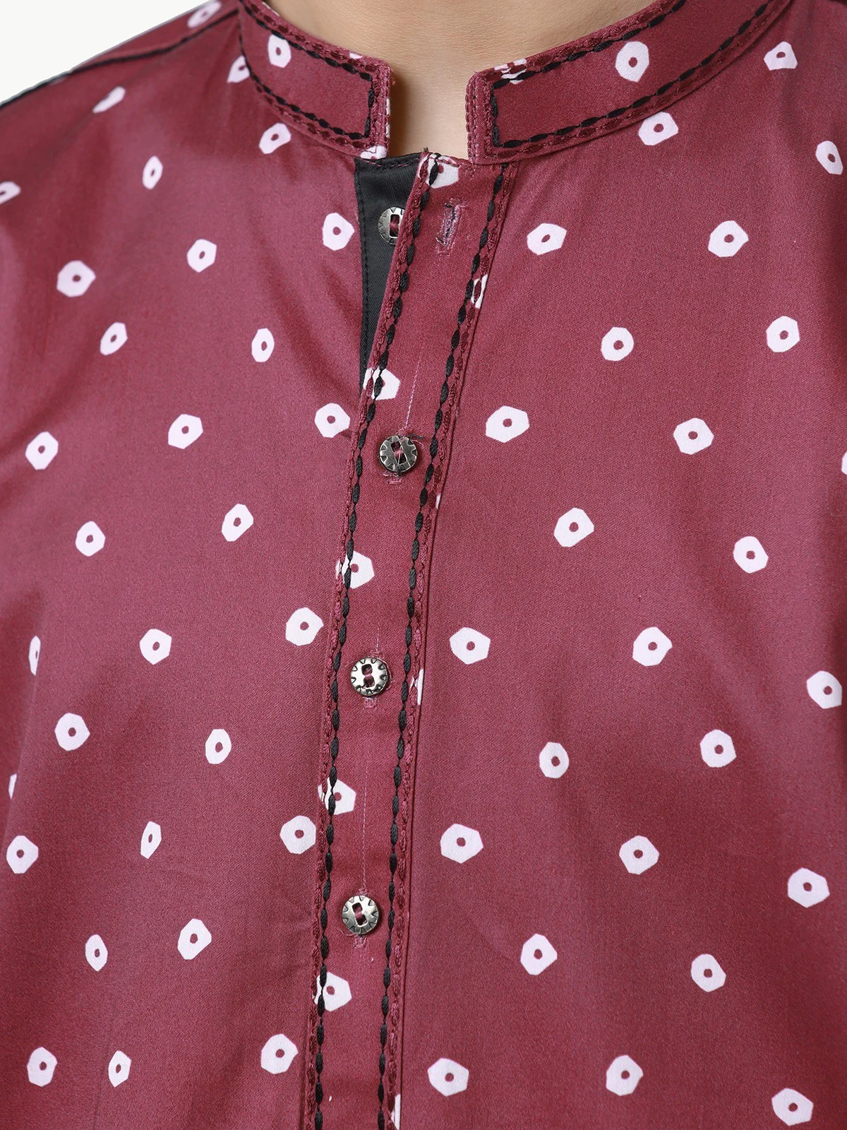 Boy's Purple Kurta - EBTK23-3838 - Image 4