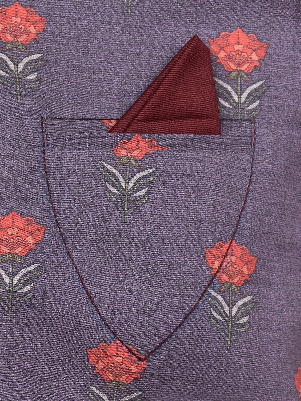 Boy's Purple & Maroon Waist Coat Suit - EBTWCS22-25158 - Image 4