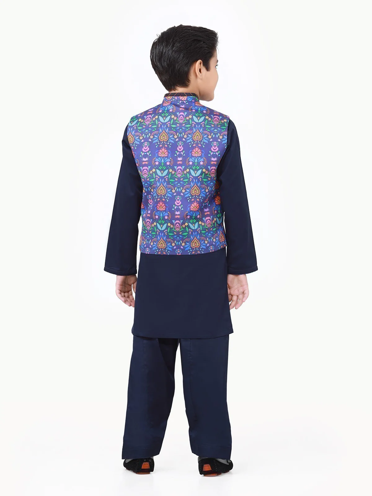 Boy's Purple & Navy Waist Coat Suit - EBTWCS22-25166 - Image 6