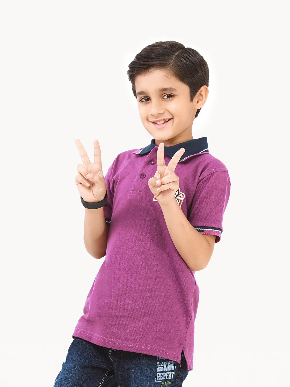 Boy's Purple Polo Shirt - EBTPS22-017 - Image 2