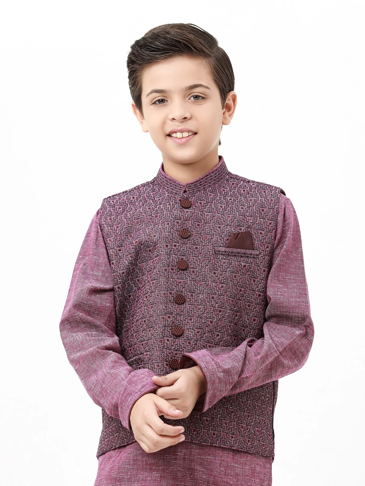 Boy's Purple Waist Coat Suit - EBTWCSC22-018 - Image 2