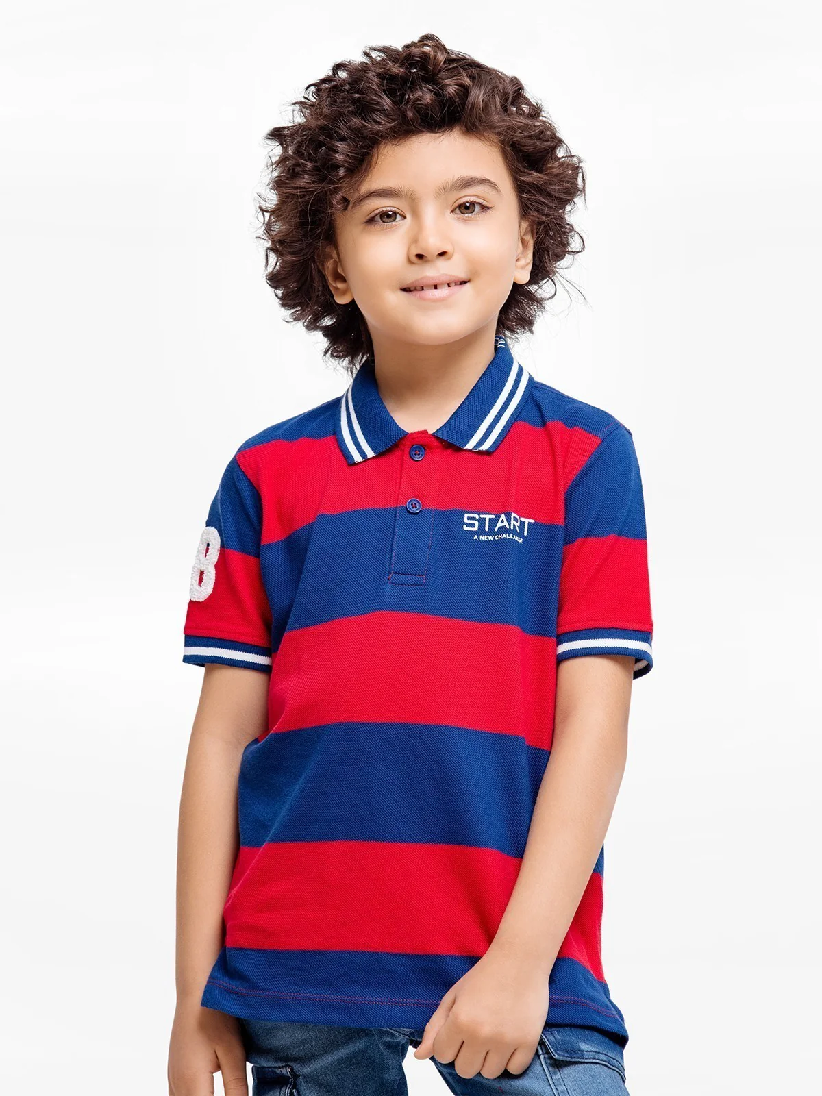 Boy's Red & Blue Polo Shirt - EBTPS23-001 - Image 2
