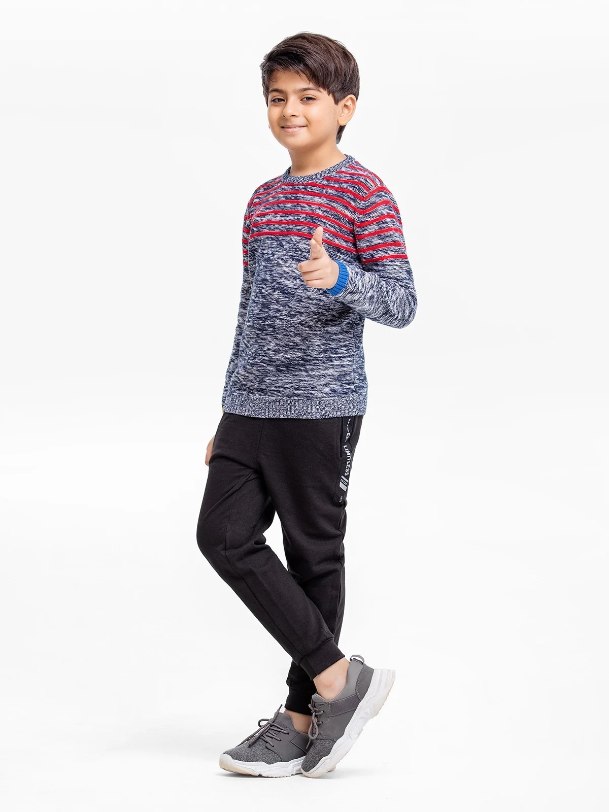 Boy's Red & Navy Sweater - EBTSWT22-008 - Image 3