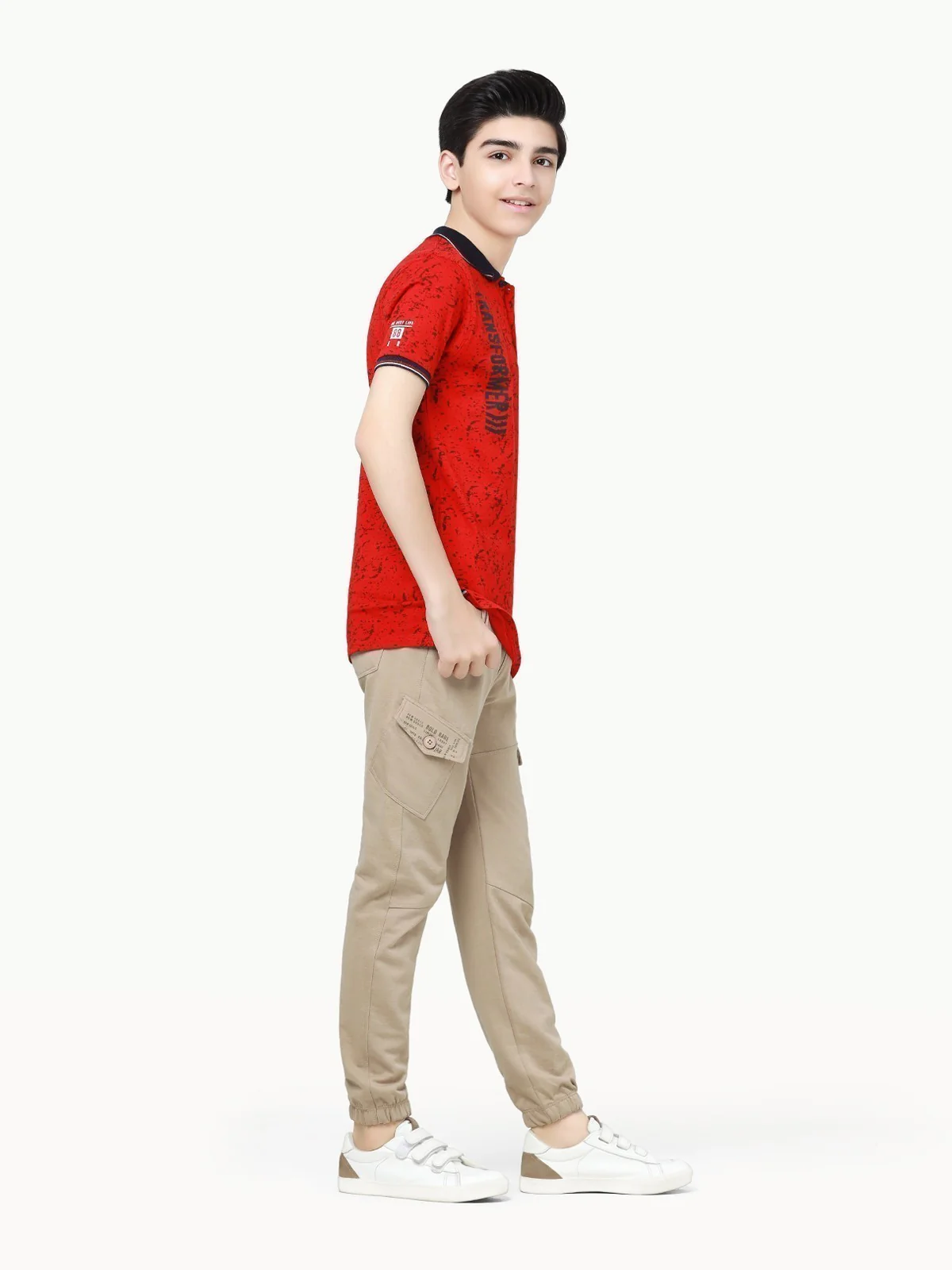Boy's Red Polo Shirt - EBTPS23-030 - Image 3