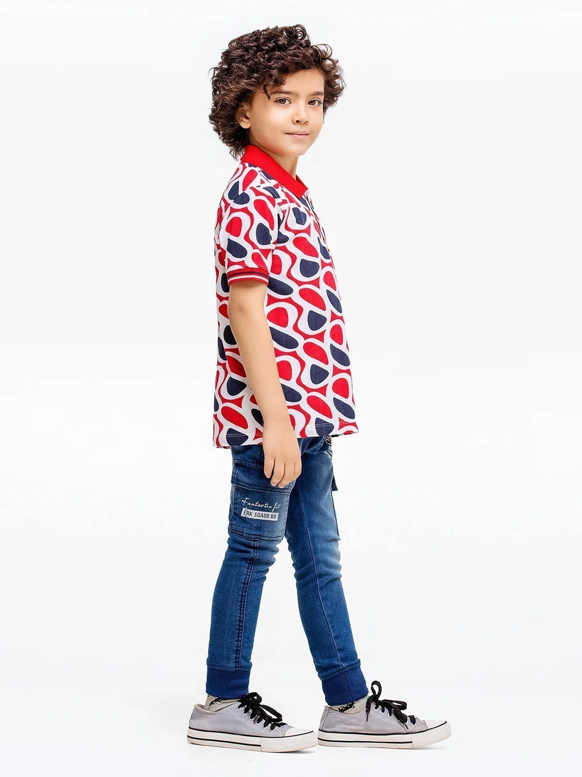 Boy's Red & White Polo Shirt - EBTPS23-028 - Image 4