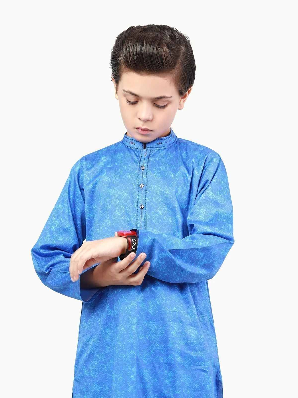 Boy's Royal Blue Kurta - EBTK22-3844 - Image 2