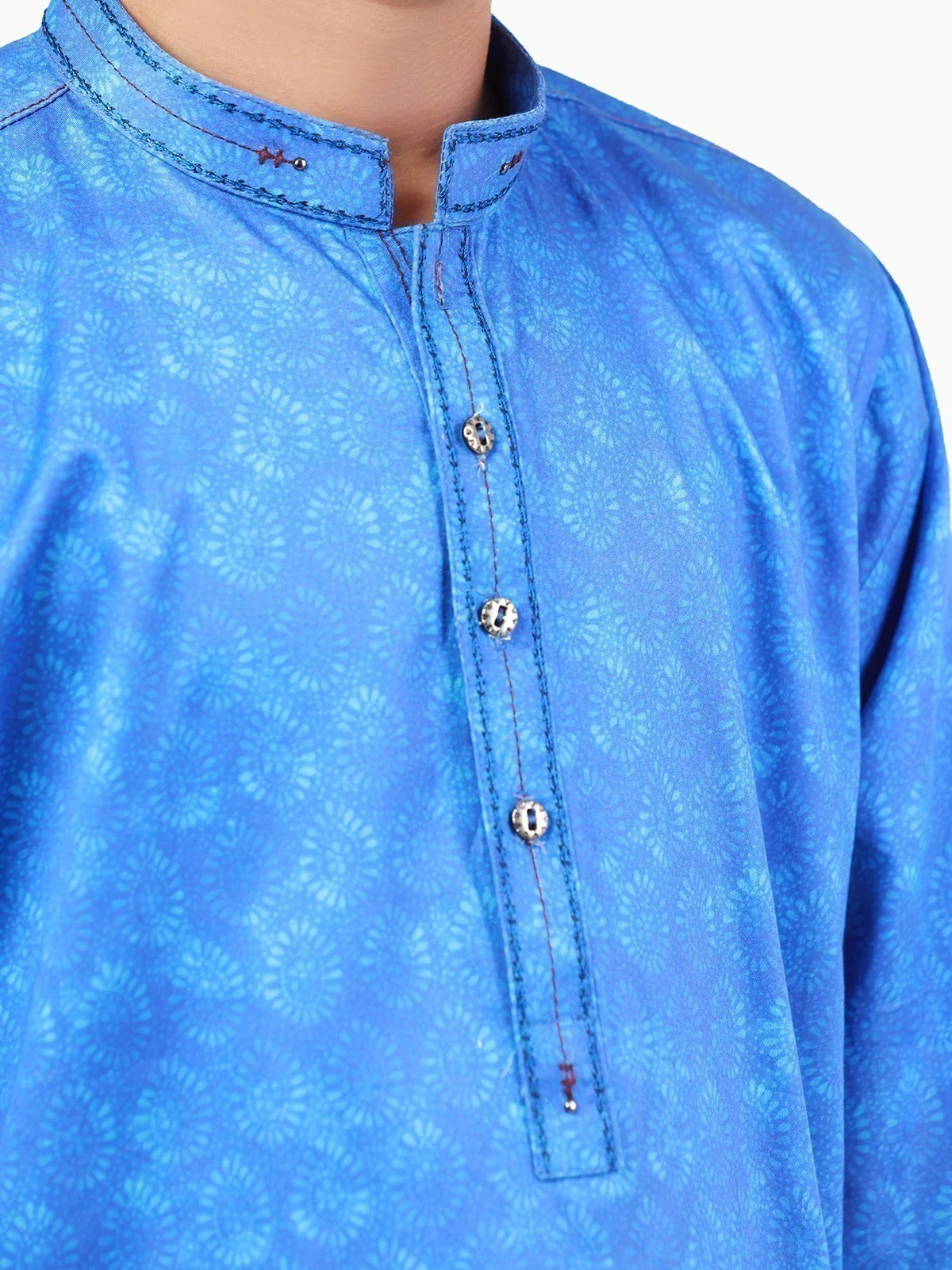 Boy's Royal Blue Kurta - EBTK22-3844 - Image 4
