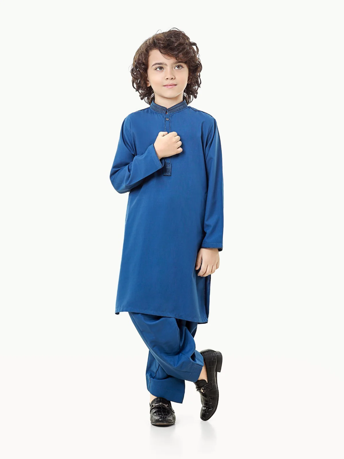 Boy's Royal Blue Kurta Shalwar - EBTKS23-3831 - Image 3